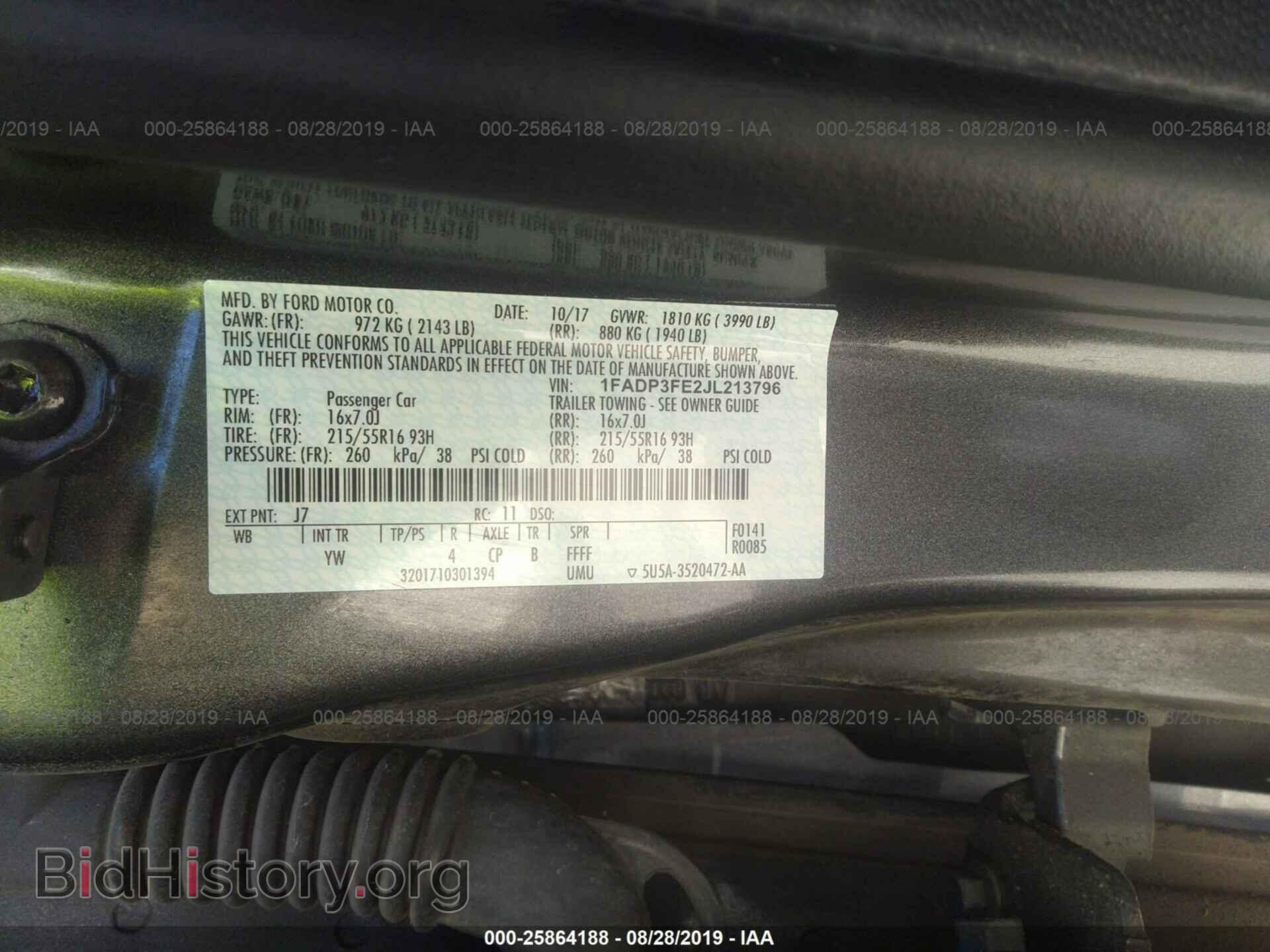 2018 FORD FOCUS - VIN: 1FADP3FE2JL213796 - Фото 9