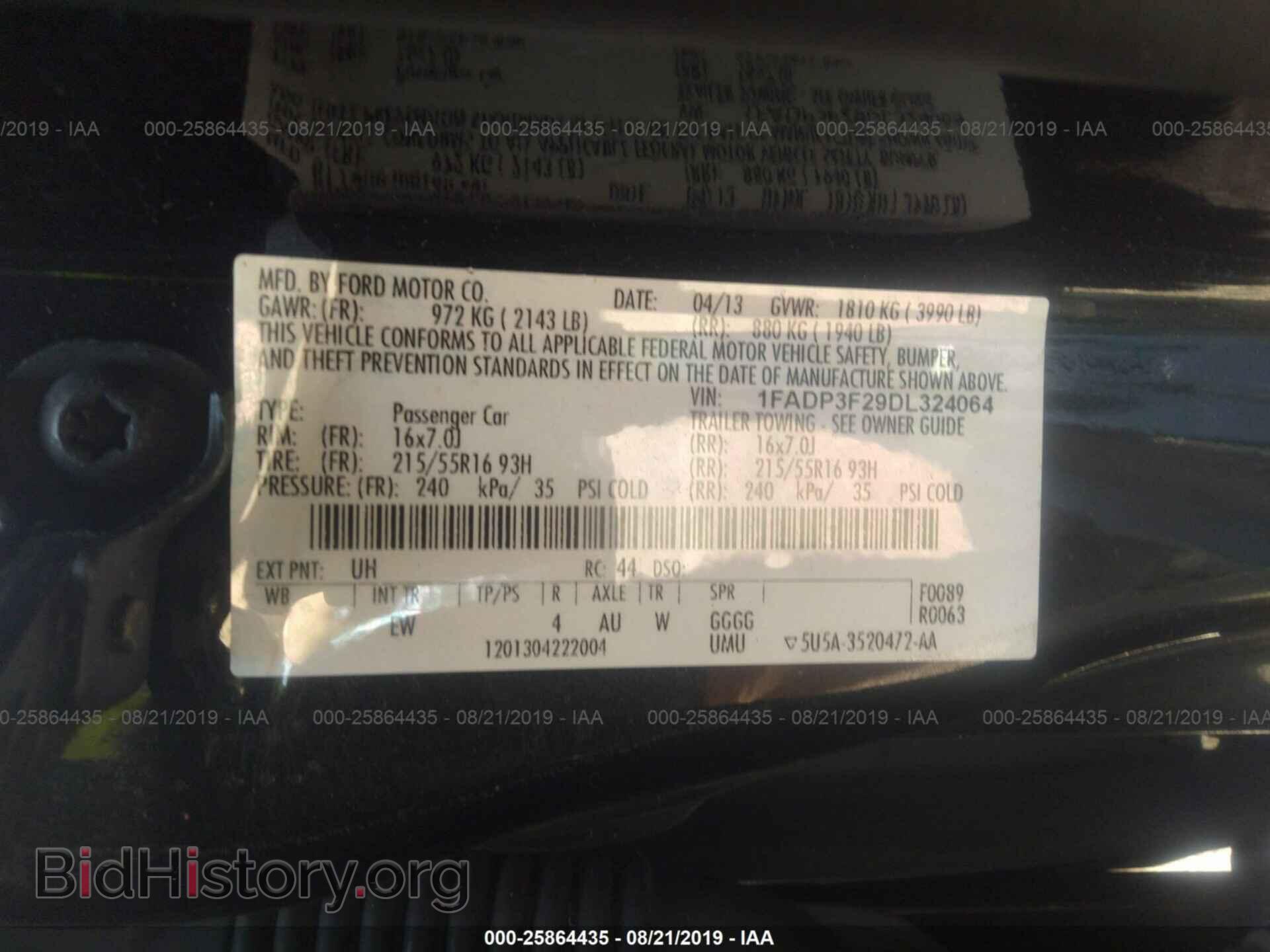 2013 FORD FOCUS - VIN: 1FADP3F29DL324064 - Фото 9