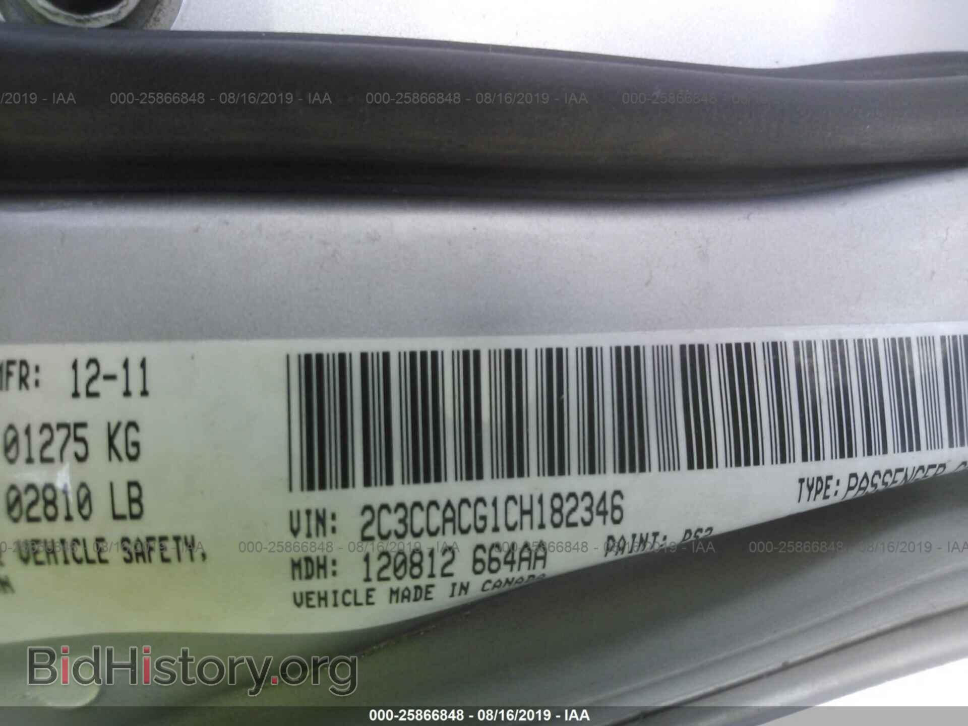 2012 CHRYSLER 300 - VIN: 2C3CCACG1CH182346 - Фото 9