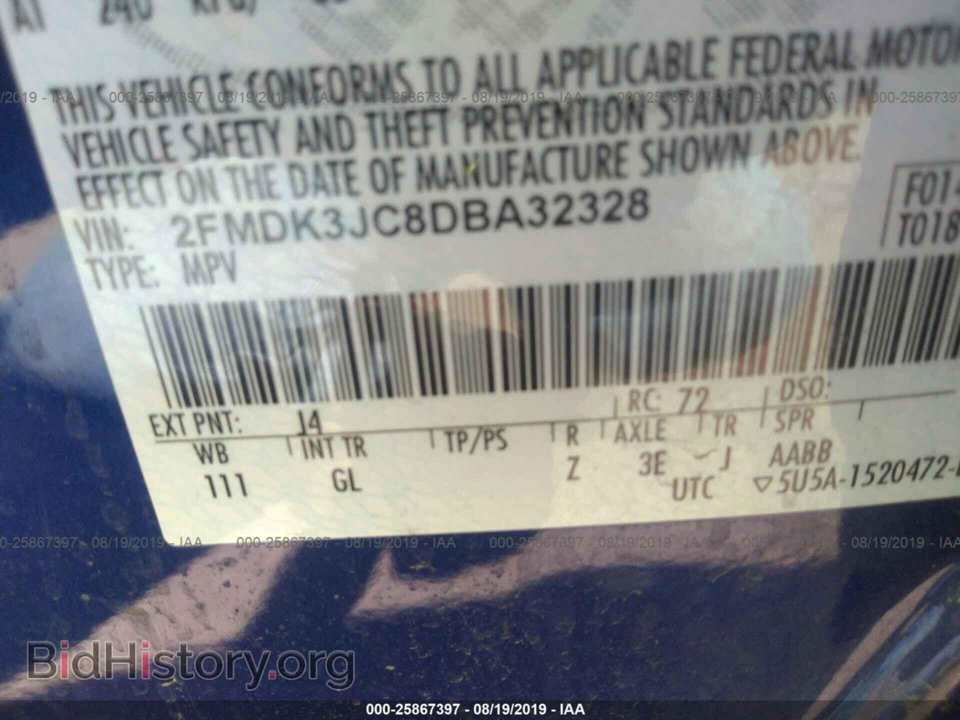 2013 FORD EDGE - VIN: 2FMDK3JC8DBA32328 - Фото 9