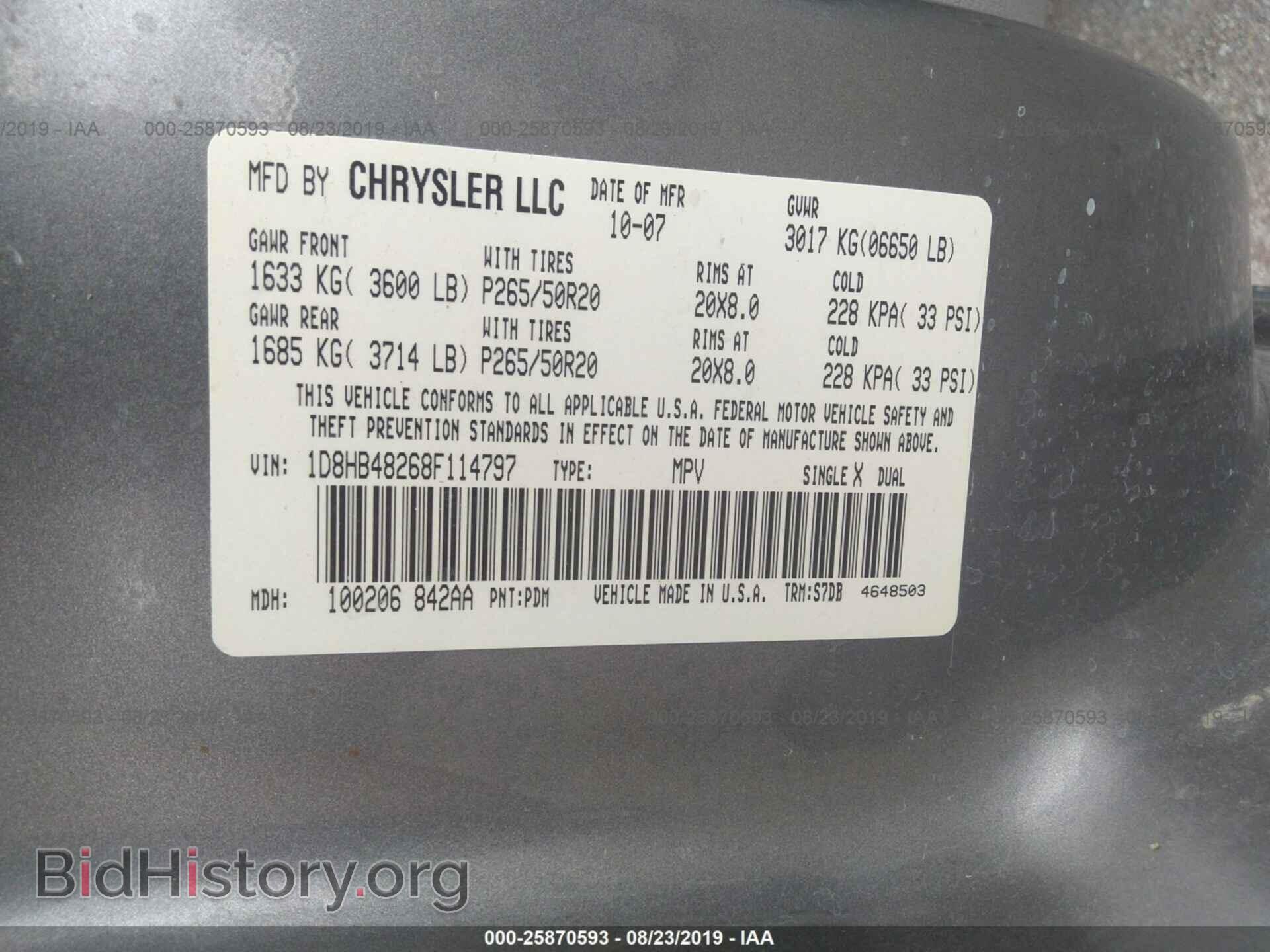 2008 DODGE DURANGO - VIN: 1D8HB48268F114797 - Фото 9