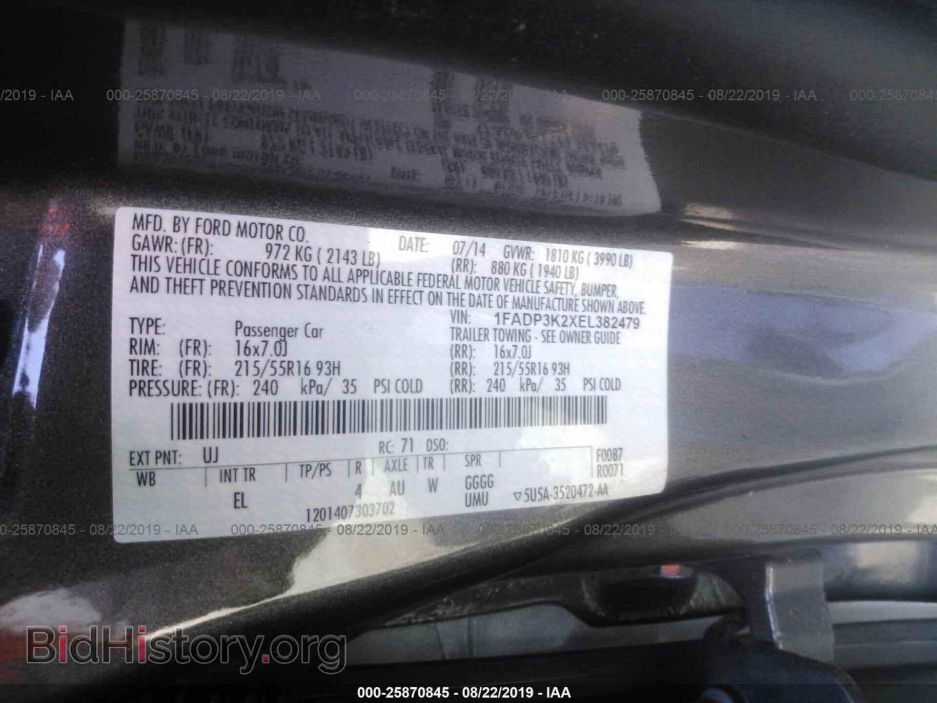 2014 FORD FOCUS - VIN: 1FADP3K2XEL382479 - Фото 9