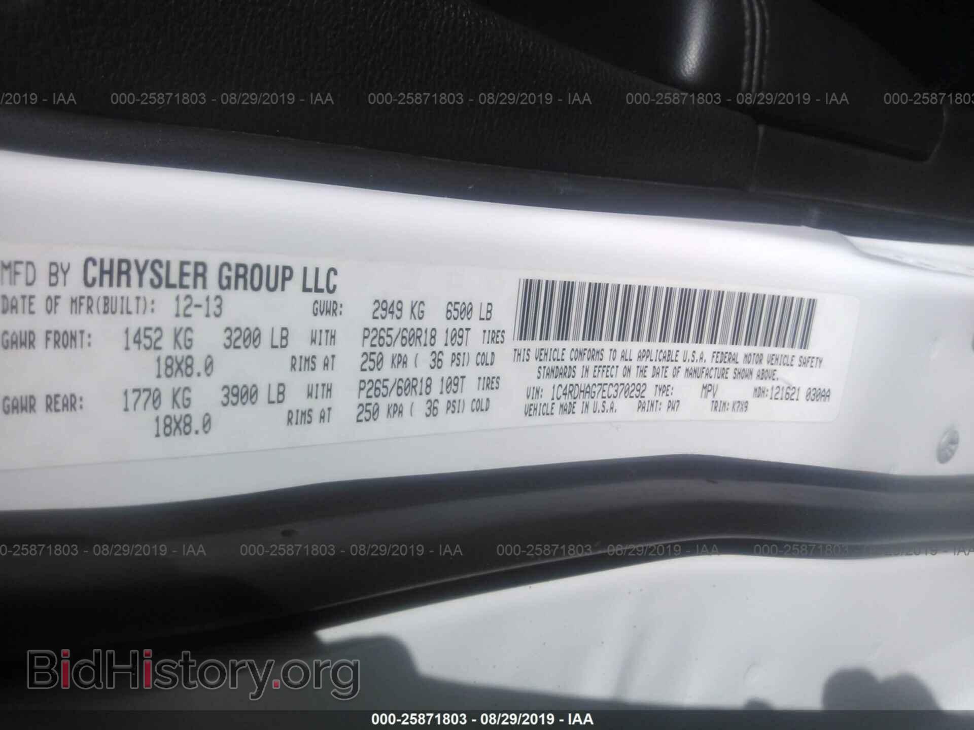 2014 DODGE DURANGO - VIN: 1C4RDHAG7EC370292 - Фото 9