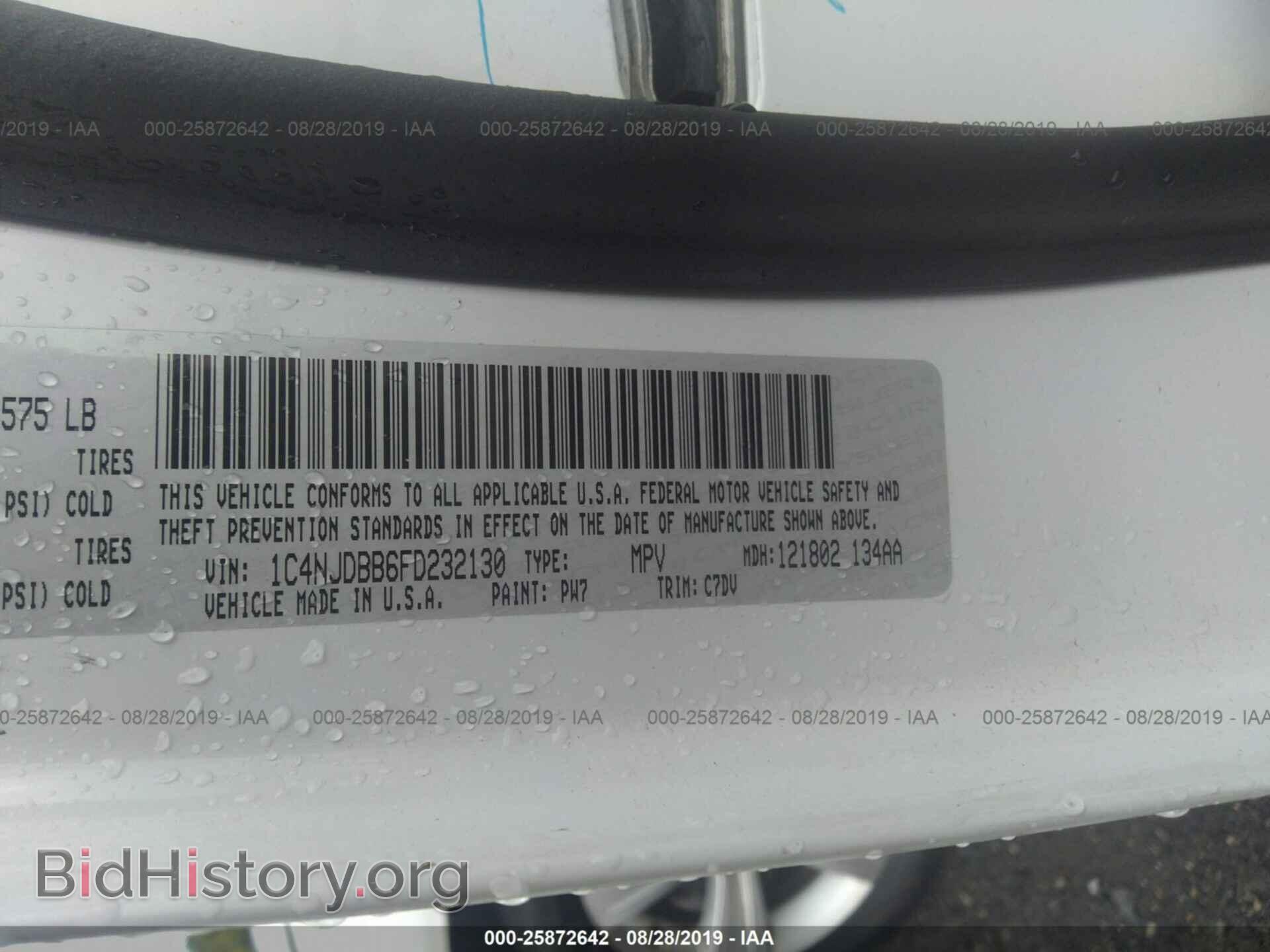 2015 JEEP COMPASS - VIN: 1C4NJDBB6FD232130 - Фото 9