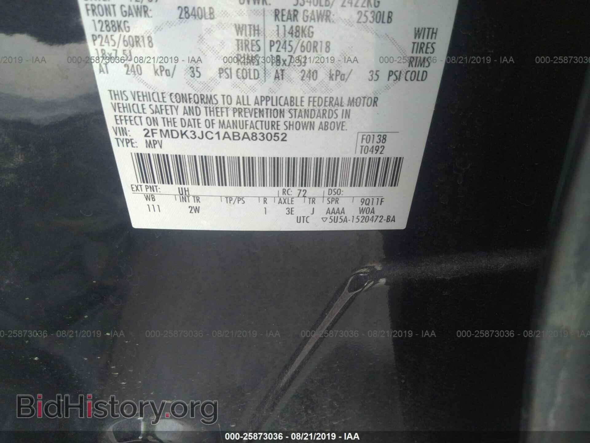 2010 FORD EDGE - VIN: 2FMDK3JC1ABA83052 - Photo 9