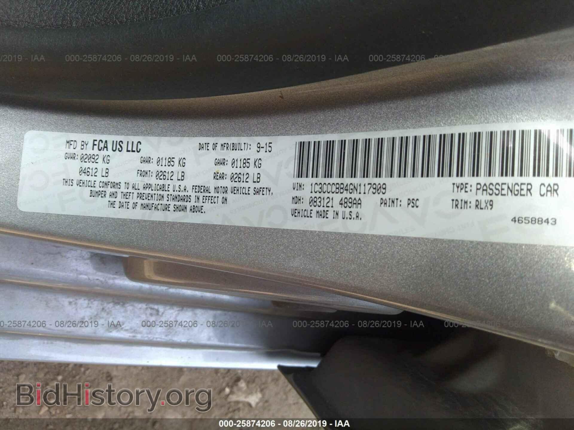 2016 CHRYSLER 200 - VIN: 1C3CCCBB4GN117909 - Photo 9