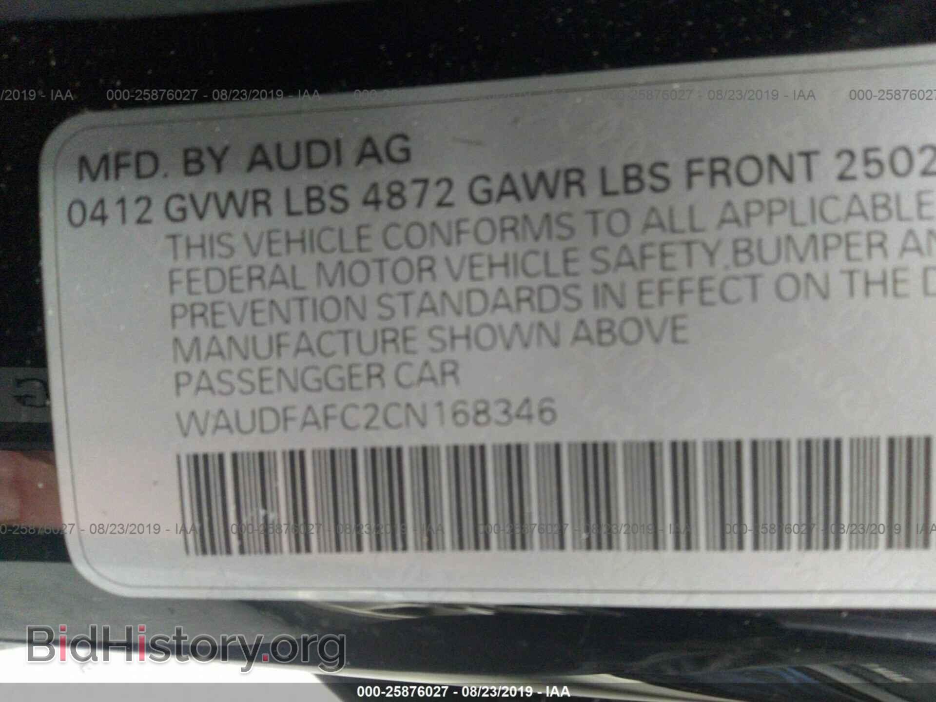 2012 AUDI A6 - VIN: WAUDFAFC2CN168346 - Photo 9