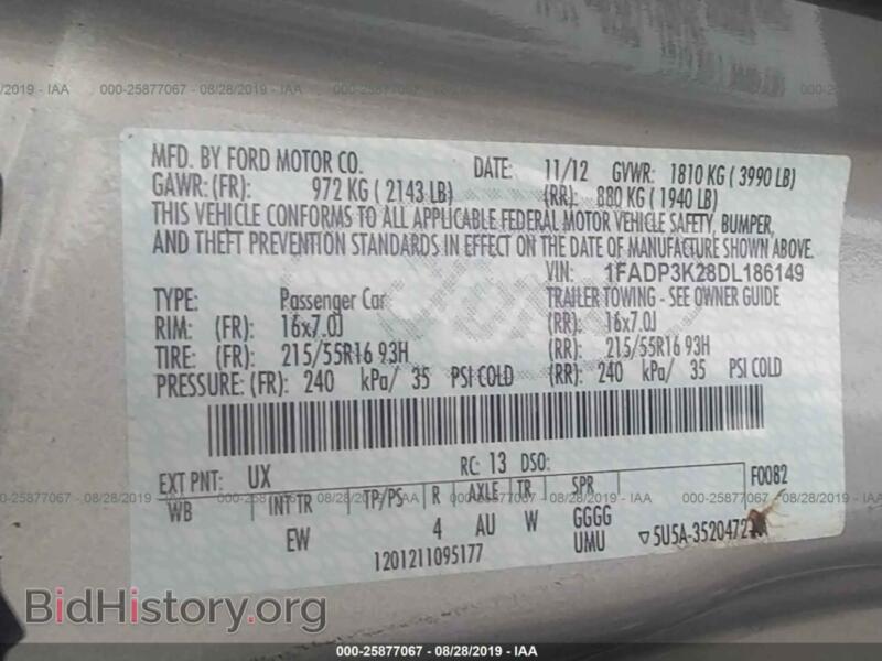 2013 Ford FOCUS (VIN 1FADP3K28DL186149) — photo 9 of 10