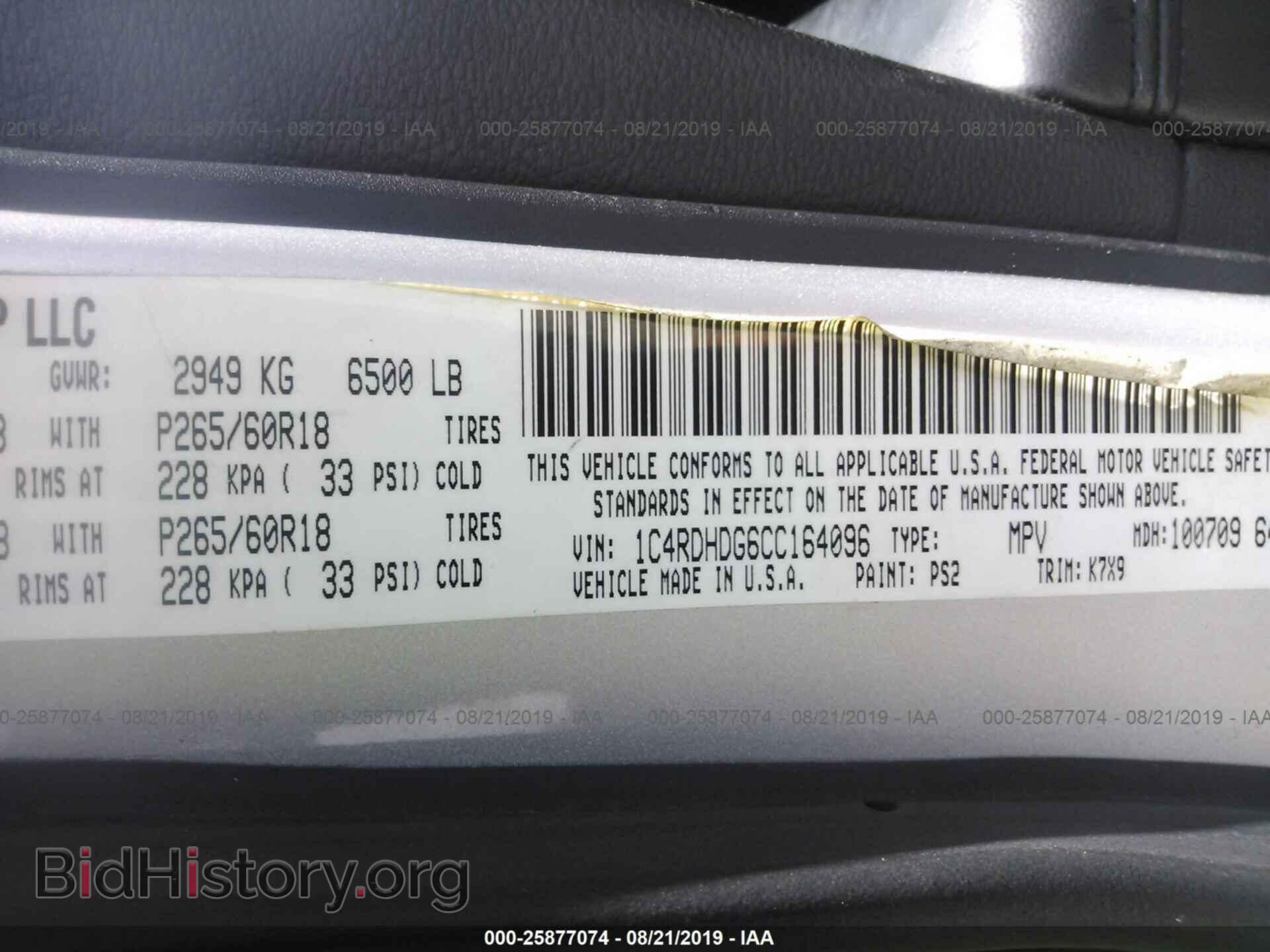 2012 DODGE DURANGO - VIN: 1C4RDHDG6CC164096 - Photo 9