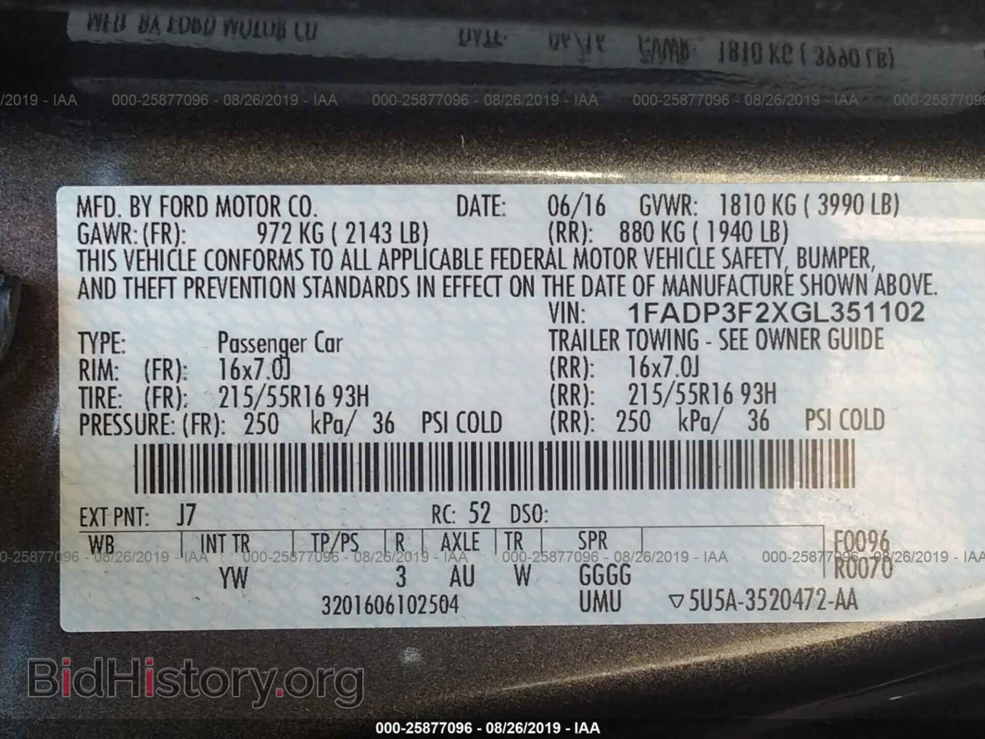 2016 FORD FOCUS - VIN: 1FADP3F2XGL351102 - Фото 9