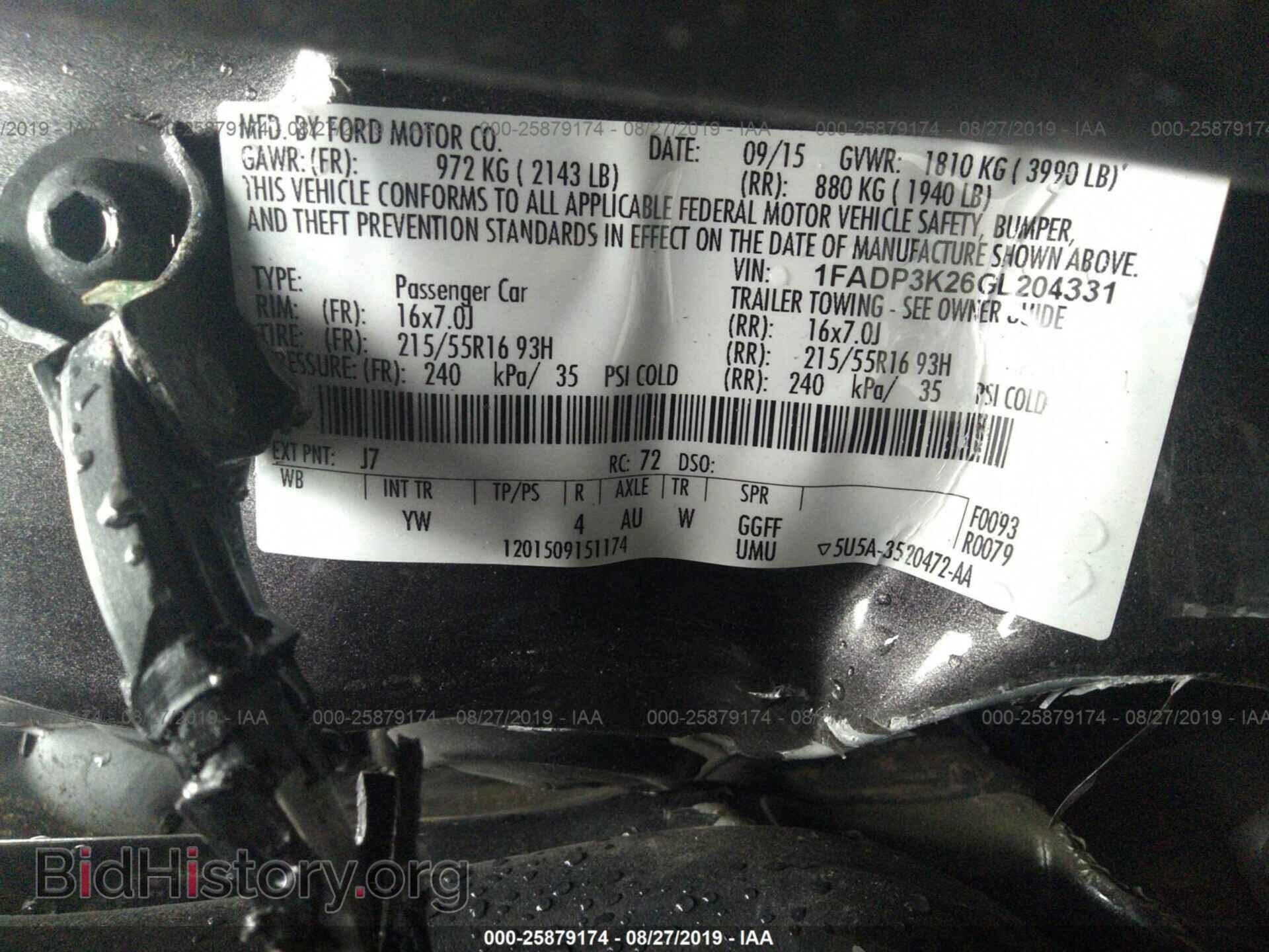 2016 FORD FOCUS - VIN: 1FADP3K26GL204331 - Фото 9