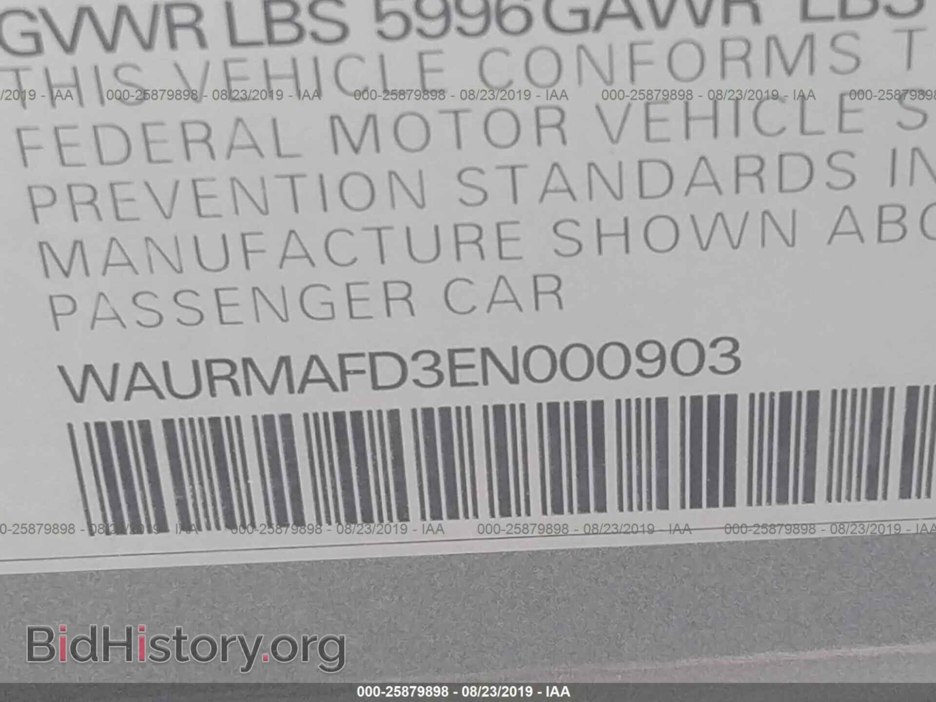 2014 AUDI A8 - VIN: WAURMAFD3EN000903 - Фото 9