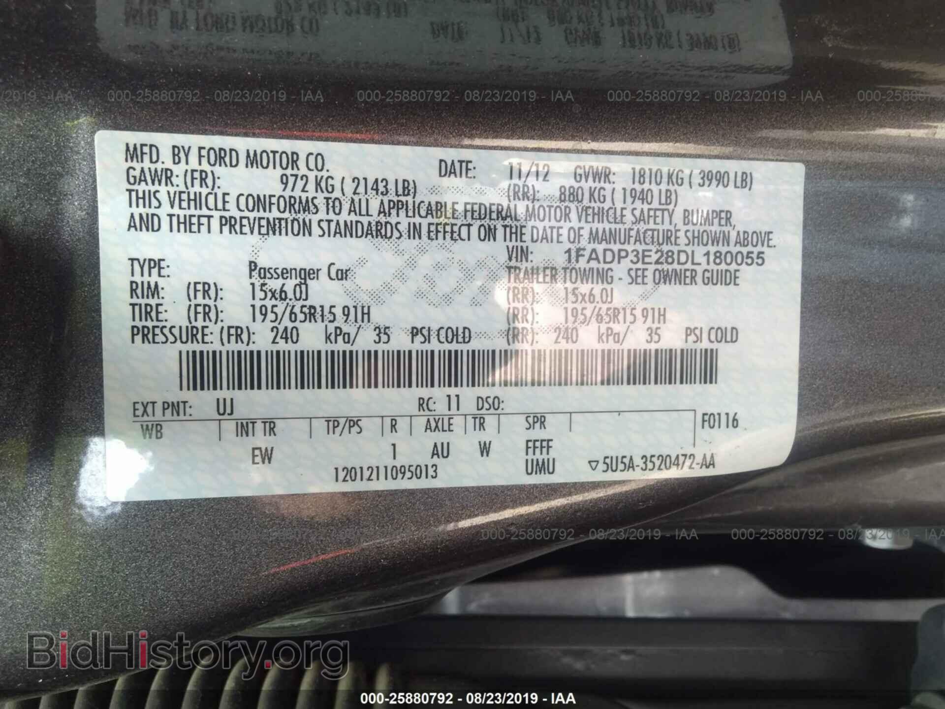 2013 FORD FOCUS - VIN: 1FADP3E28DL180055 - Фото 9