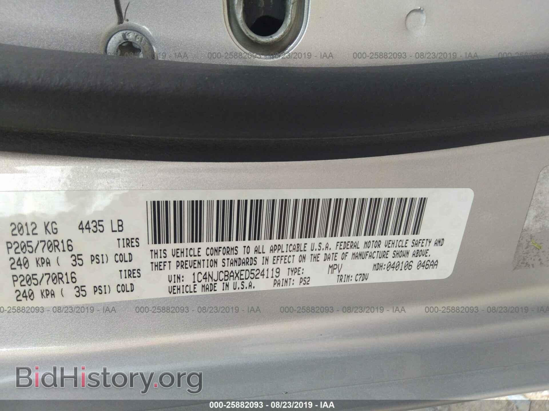 2014 JEEP COMPASS - VIN: 1C4NJCBAXED524119 - Фото 9