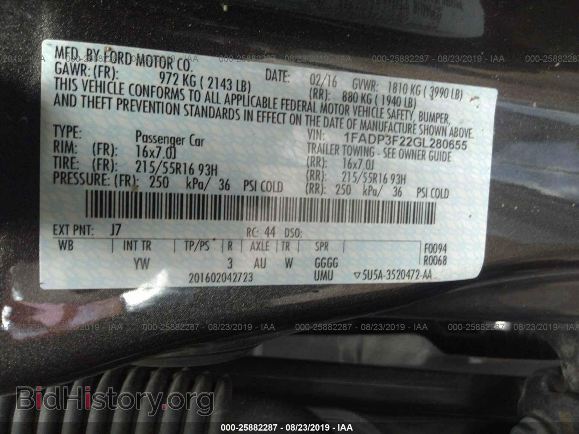 2016 FORD FOCUS - VIN: 1FADP3F22GL280655 - Фото 9