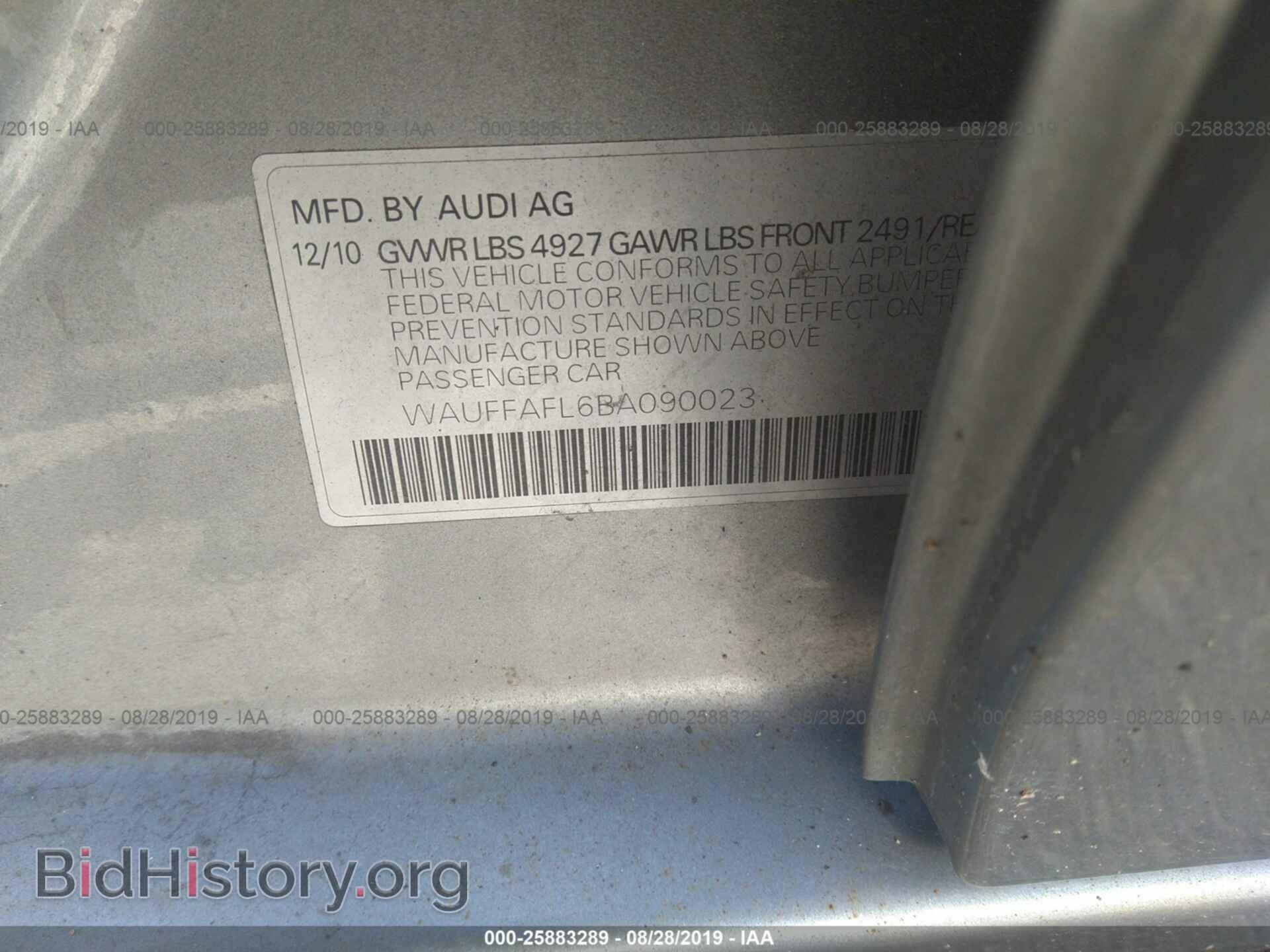 2011 AUDI A4 - VIN: WAUFFAFL6BA090023 - Photo 9