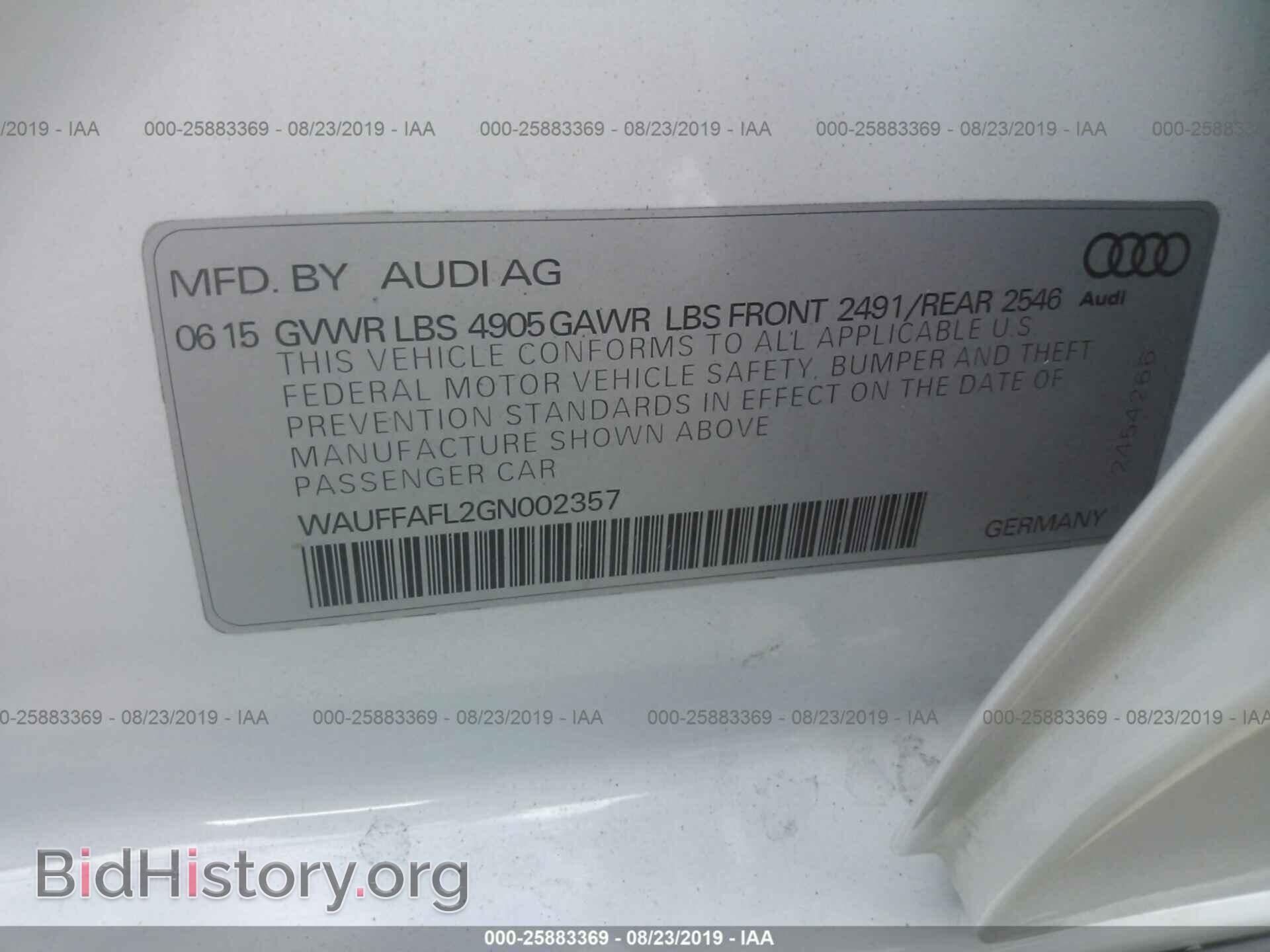 2016 AUDI A4 - VIN: WAUFFAFL2GN002357 - Фото 9