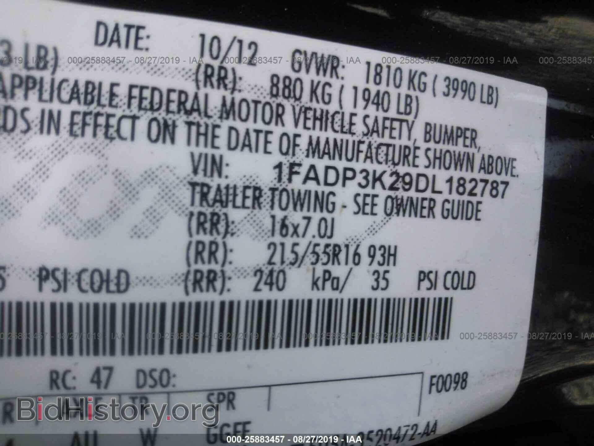 2013 FORD FOCUS - VIN: 1FADP3K29DL182787 - Фото 9