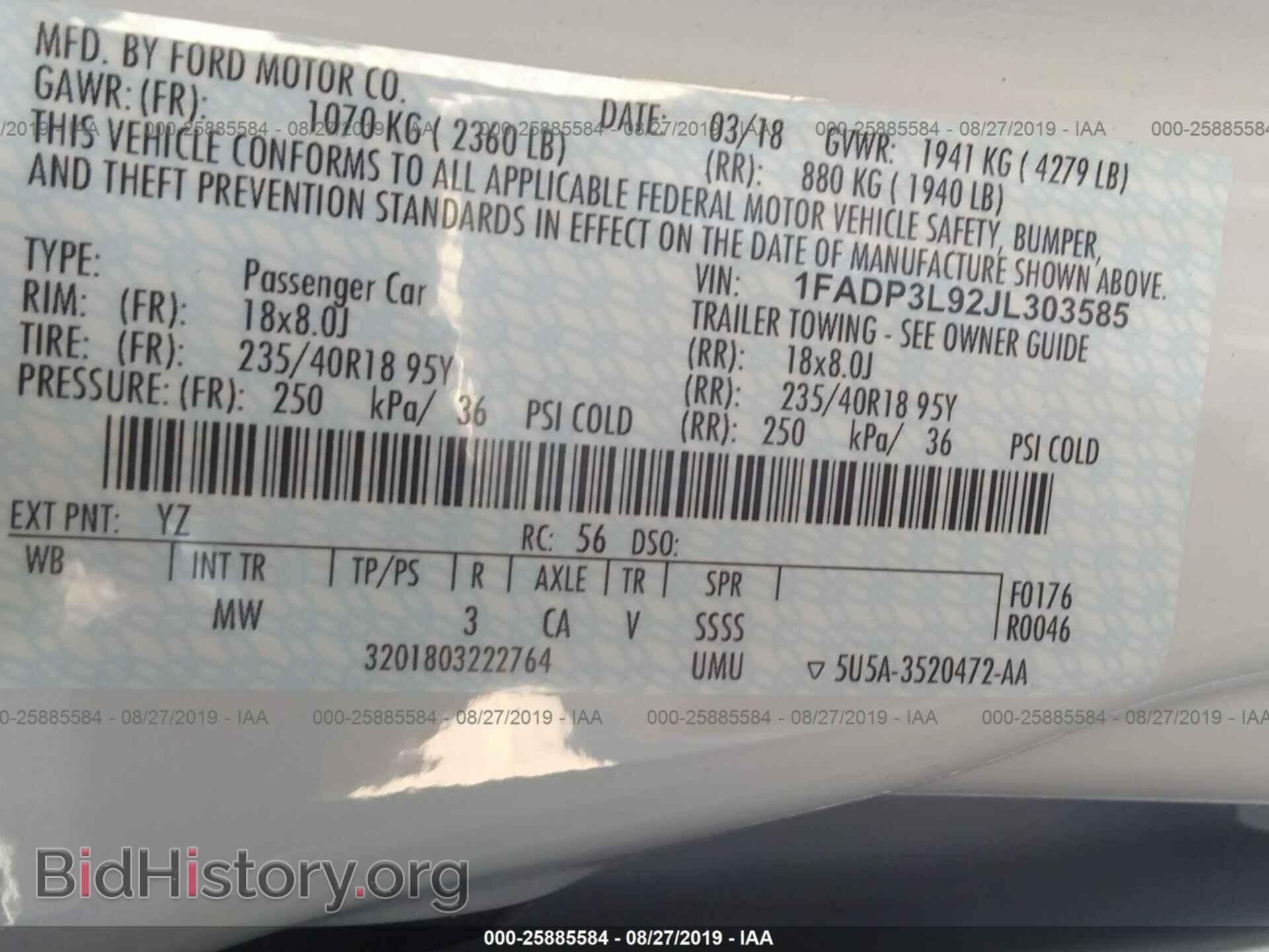 2018 FORD FOCUS - VIN: 1FADP3L92JL303585 - Photo 9