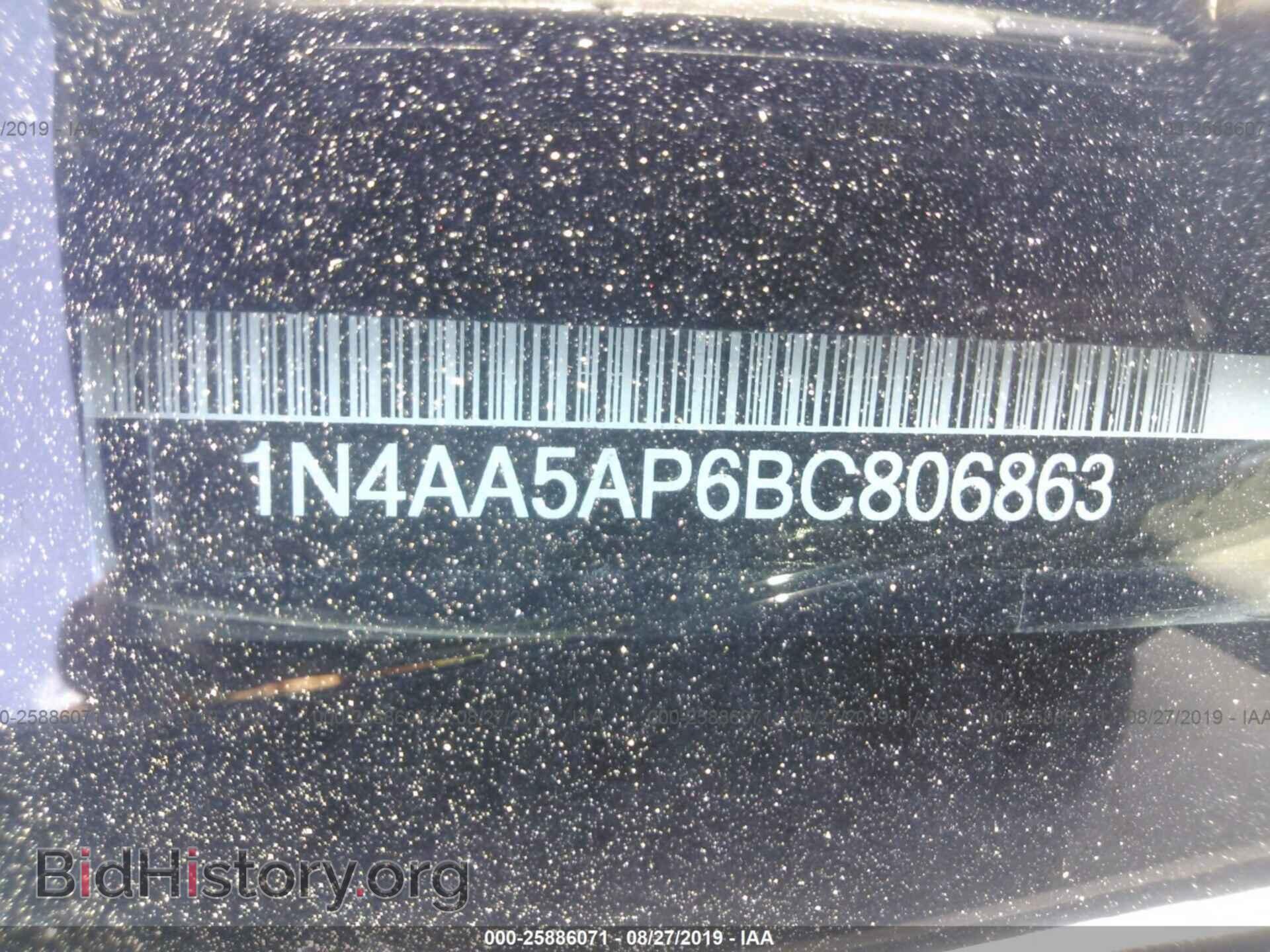 2011 NISSAN MAXIMA - VIN: 1N4AA5AP6BC806863 - Фото 9
