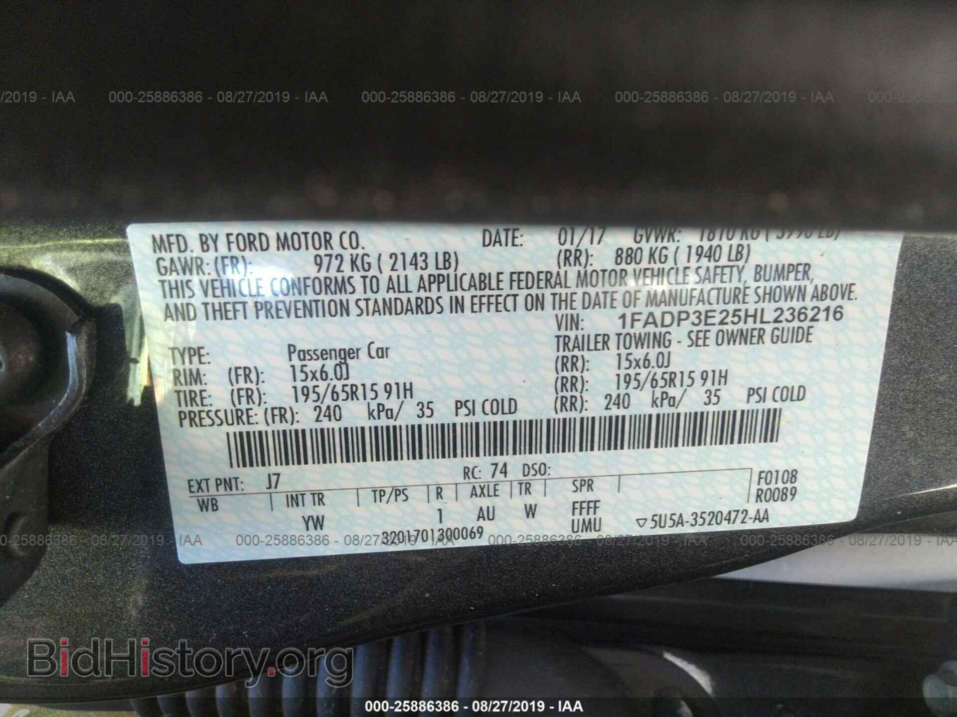 2017 FORD FOCUS - VIN: 1FADP3E25HL236216 - Фото 9