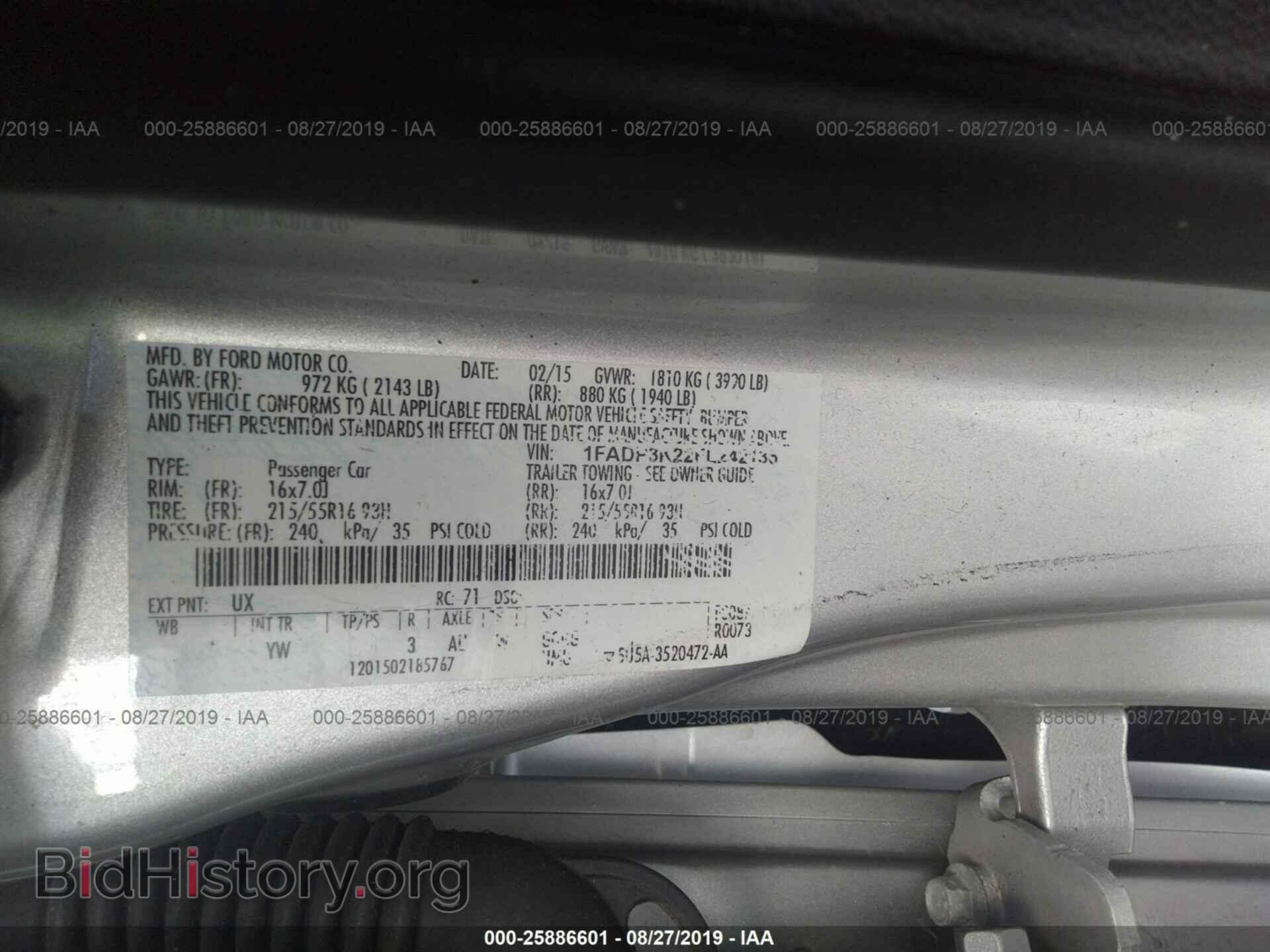 2015 FORD FOCUS - VIN: 1FADP3K22FL242136 - Фото 9