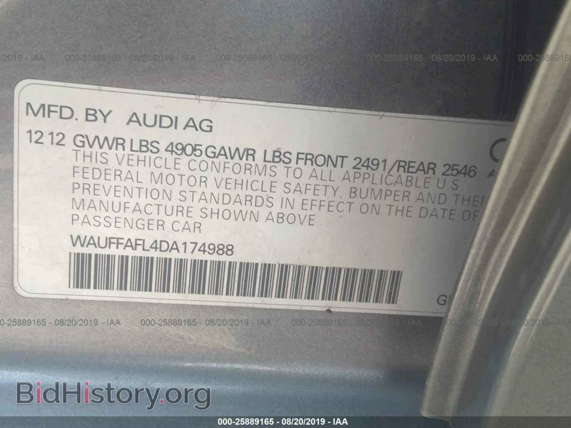 2013 AUDI A4 - VIN: WAUFFAFL4DA174988 - Photo 9