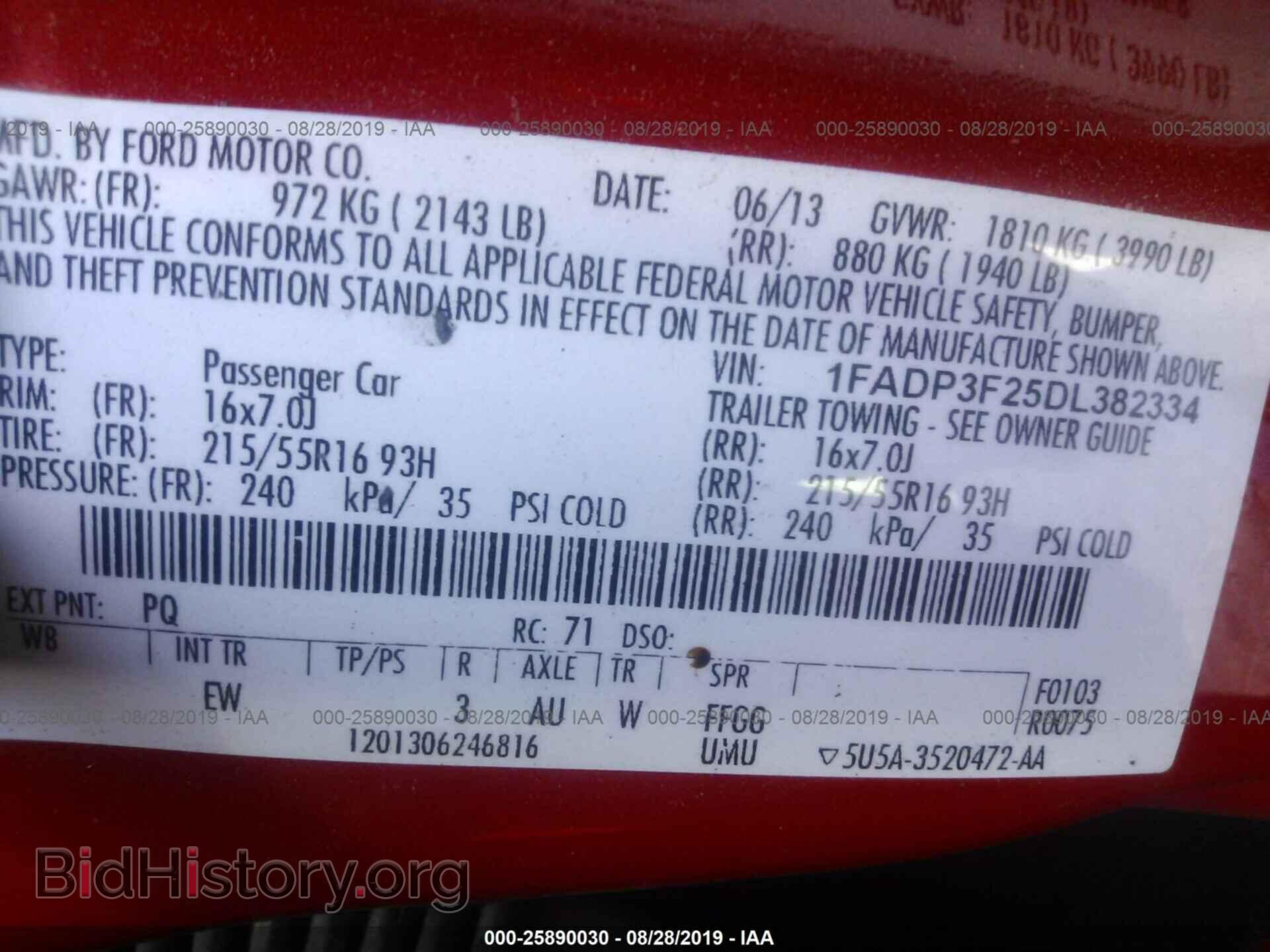 2013 FORD FOCUS - VIN: 1FADP3F25DL382334 - Фото 9