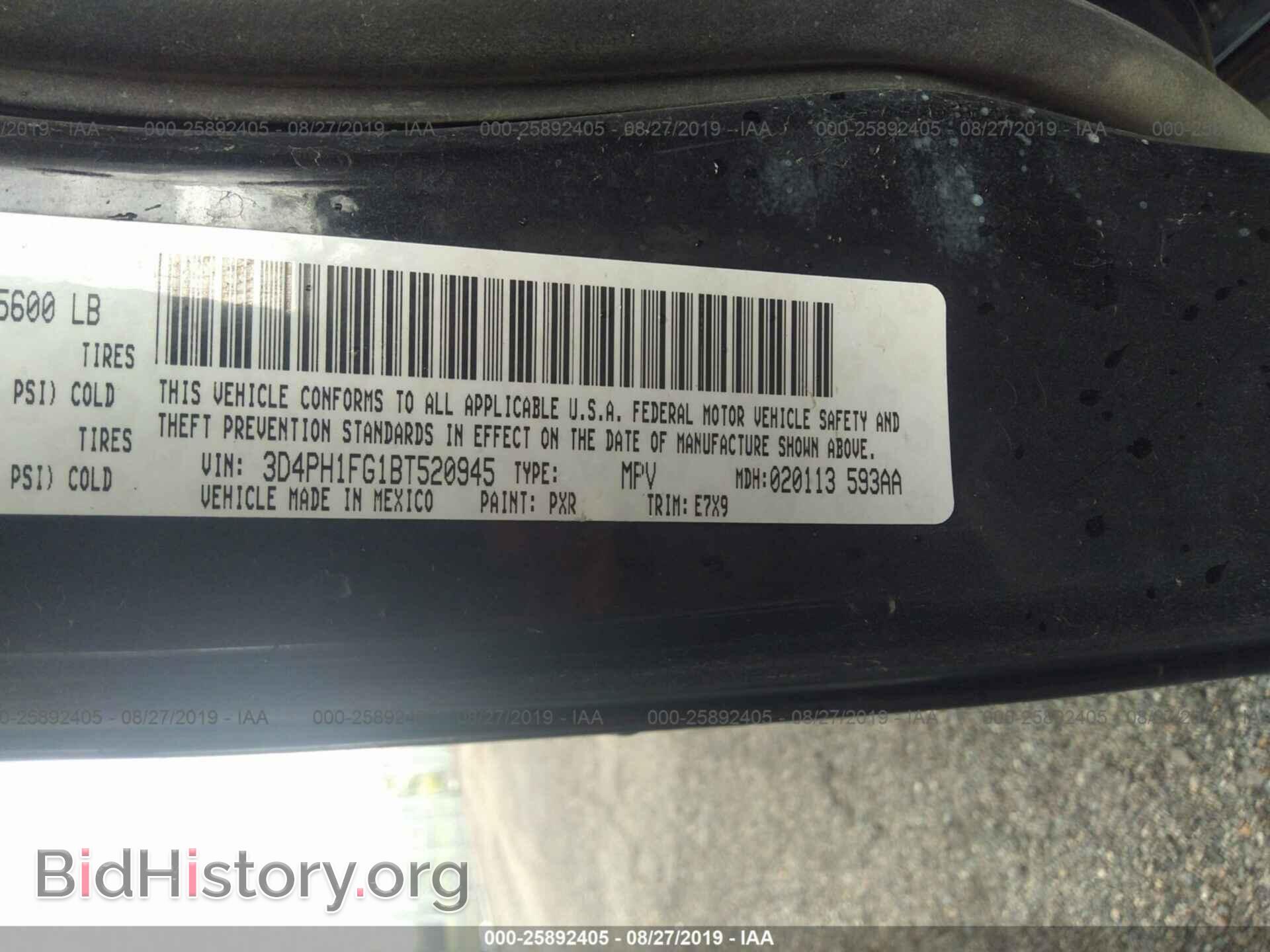2011 DODGE JOURNEY - VIN: 3D4PH1FG1BT520945 - Фото 9