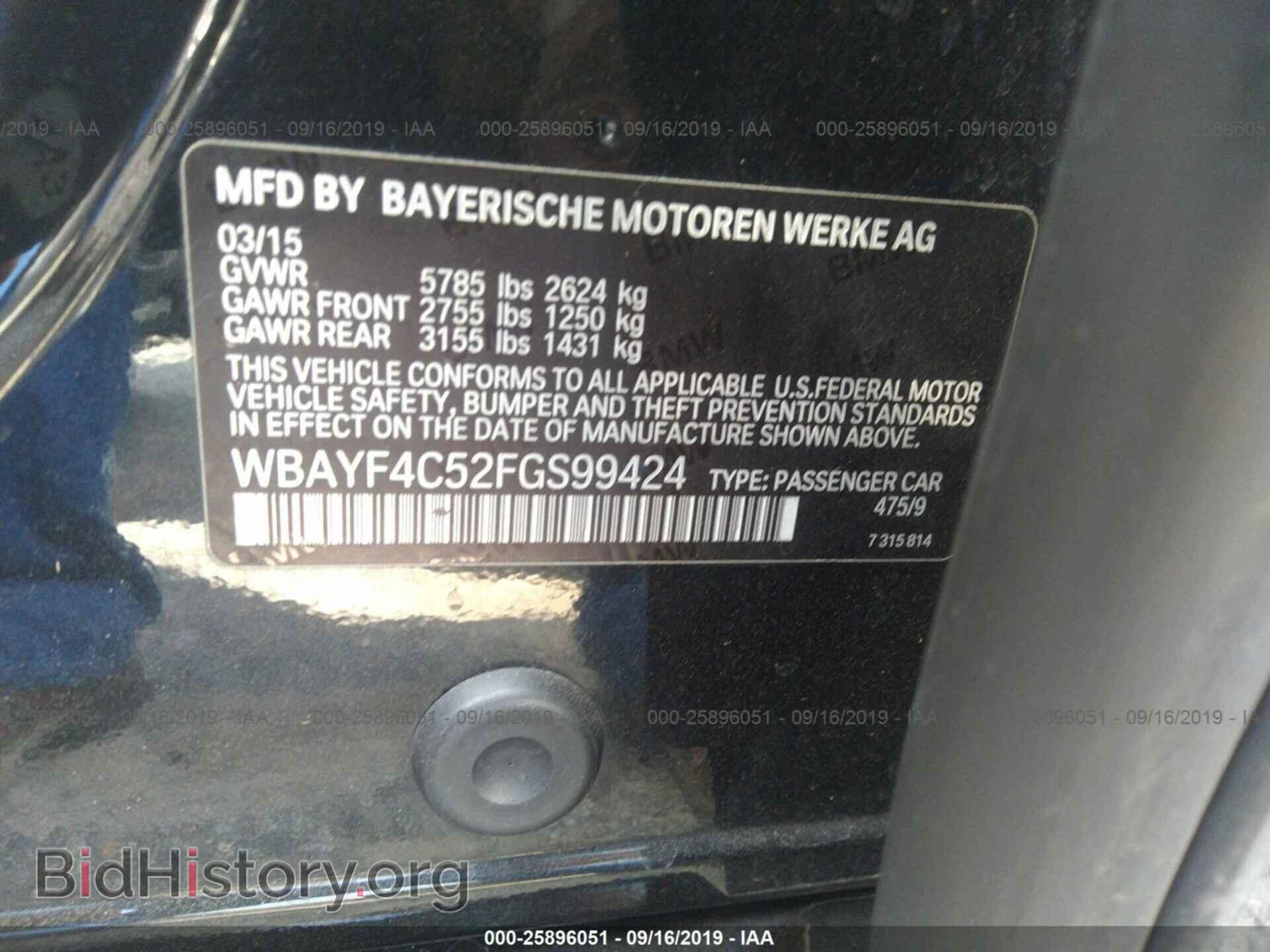 2015 BMW 740 - VIN: WBAYF4C52FGS99424 - Фото 9