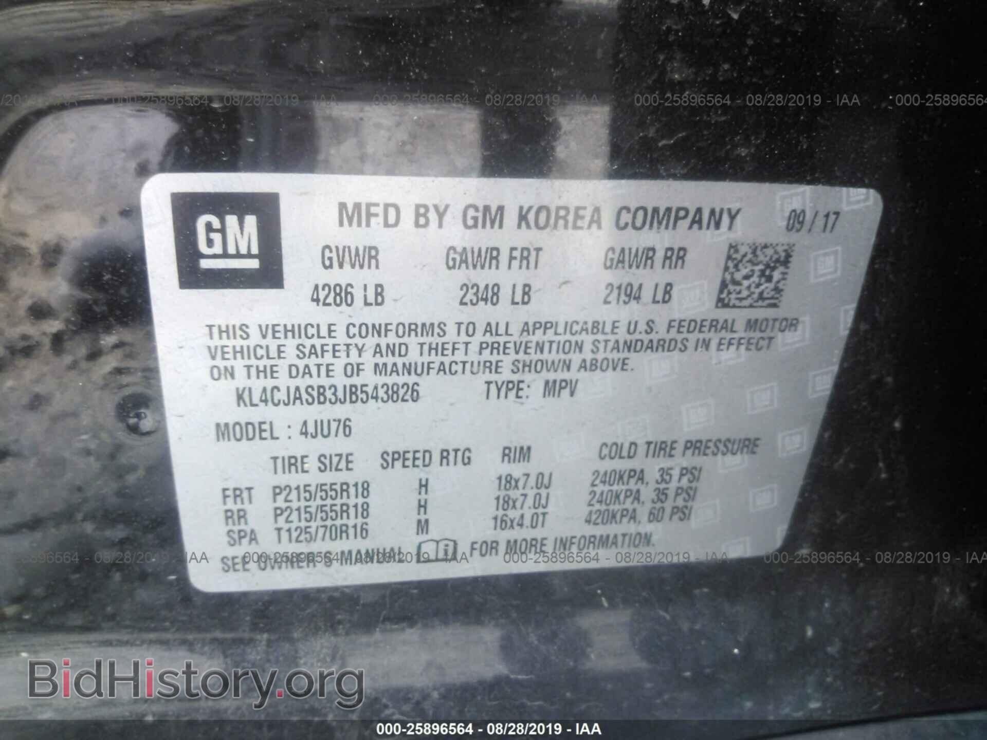 2018 BUICK ENCORE - VIN: KL4CJASB3JB543826 - Photo 9