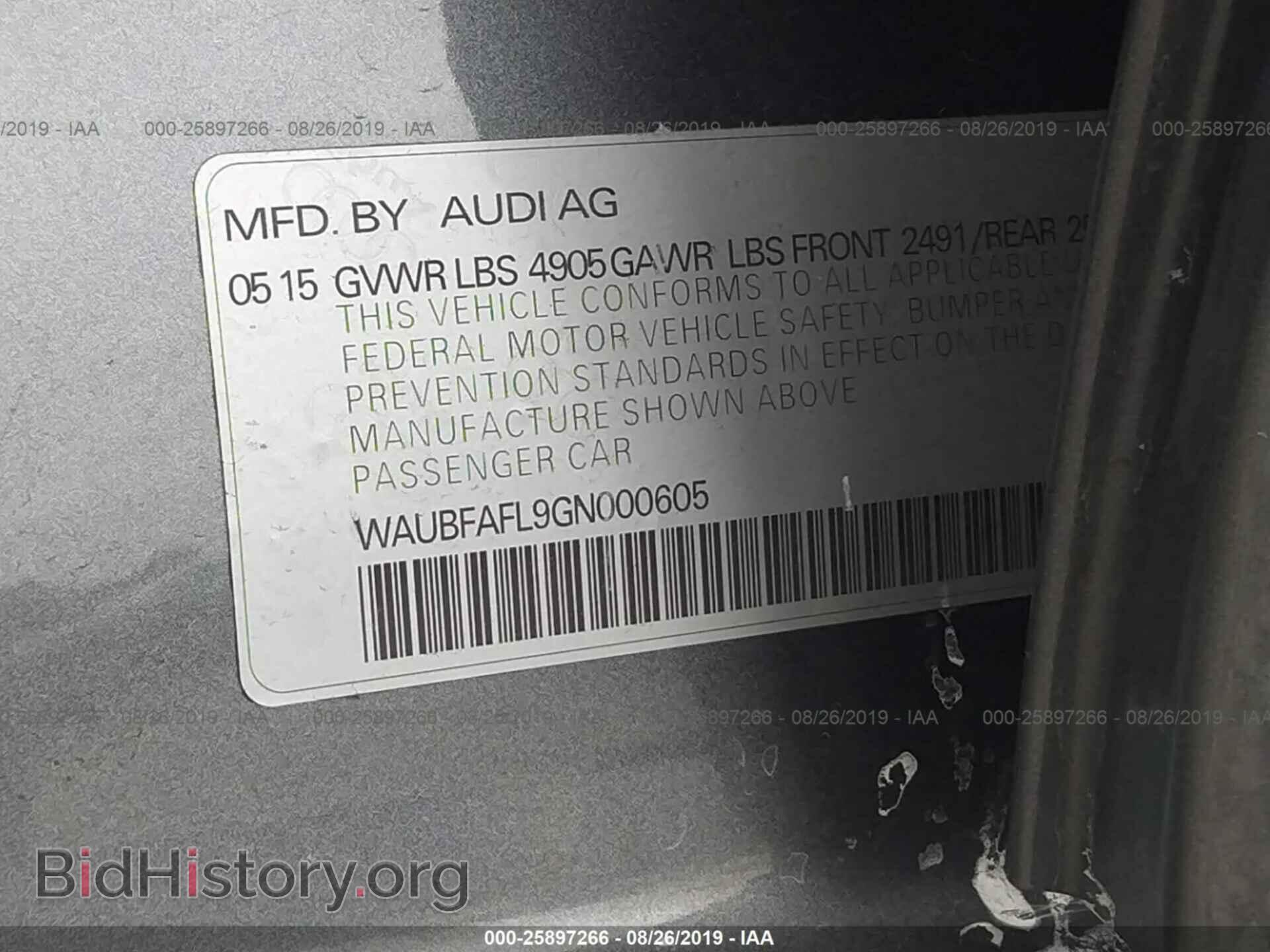 2016 AUDI A4 - VIN: WAUBFAFL9GN000605 - Фото 9