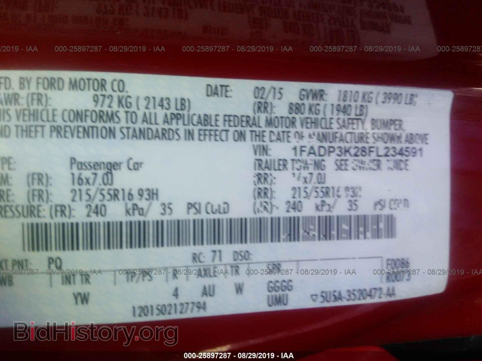 2015 FORD FOCUS - VIN: 1FADP3K28FL234591 - Фото 9