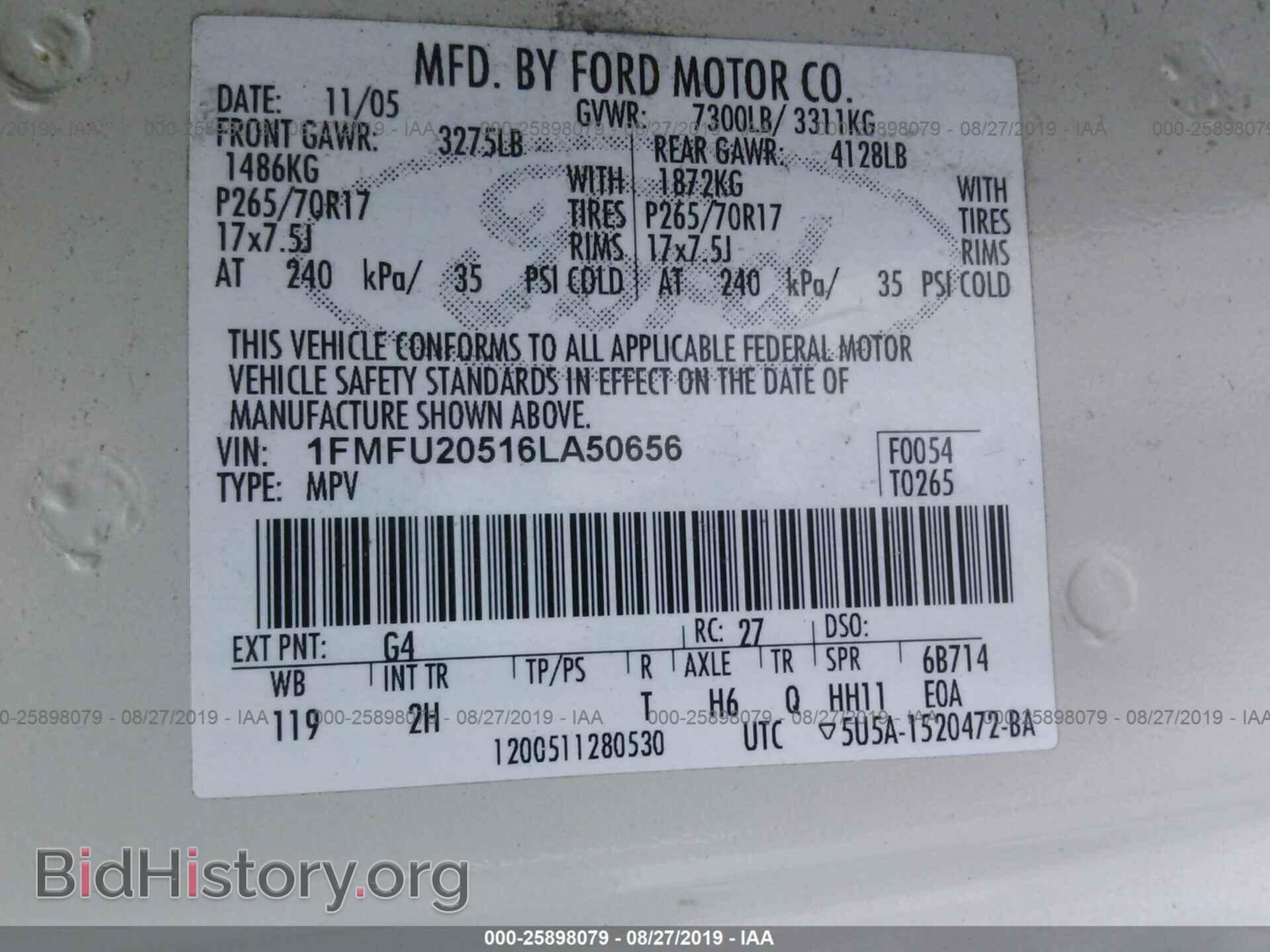2006 FORD EXPEDITION - VIN: 1FMFU20516LA50656 - Фото 9