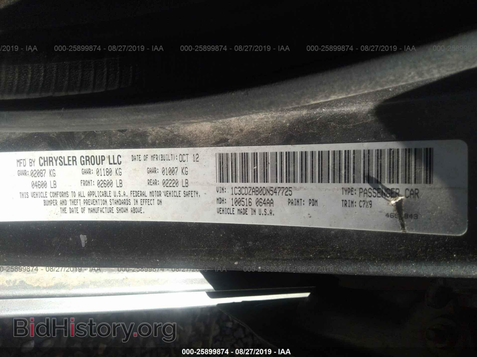 2013 DODGE AVENGER - VIN: 1C3CDZAB0DN547725 - Photo 9