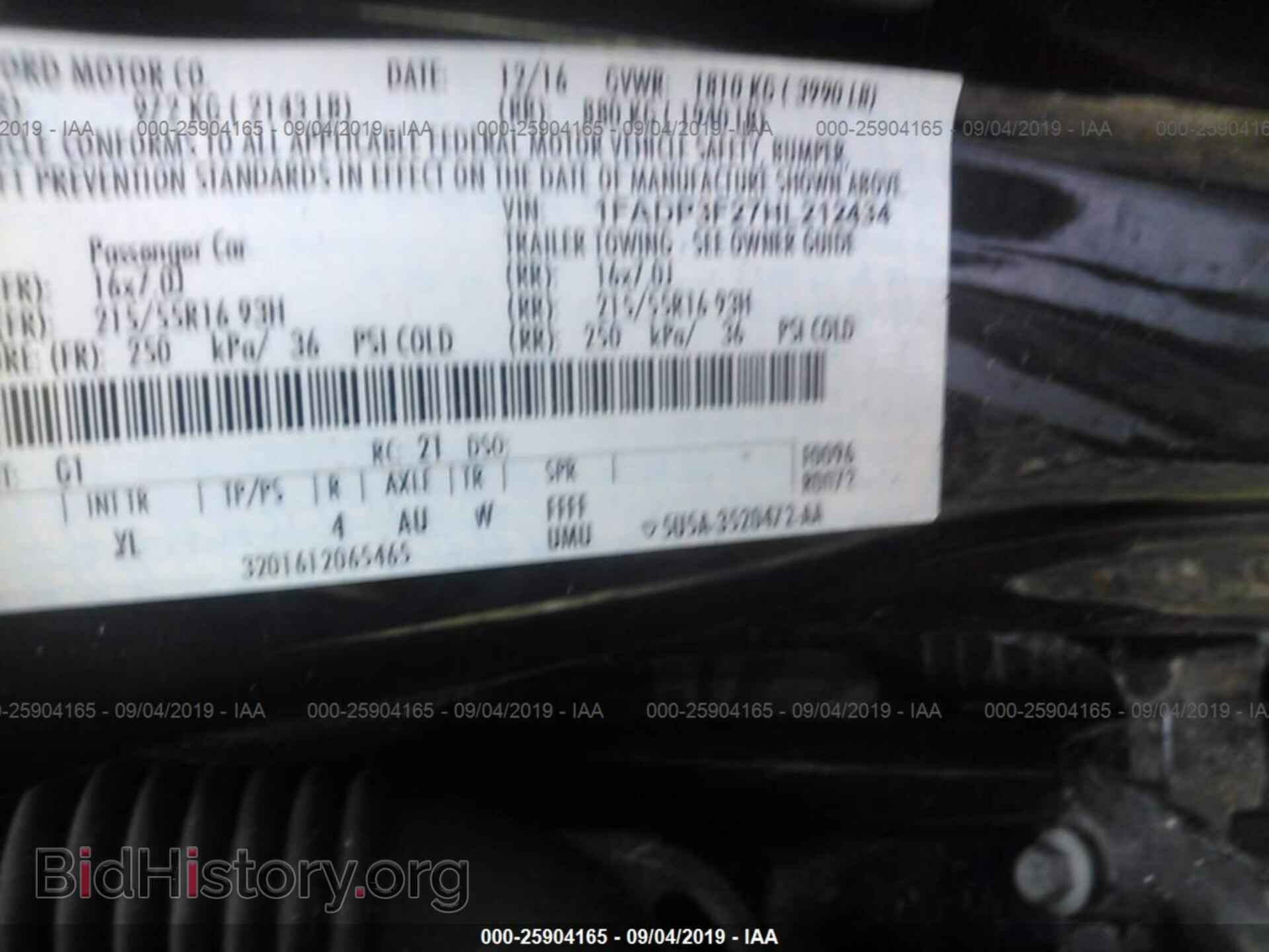 2017 FORD FOCUS - VIN: 1FADP3F27HL212434 - Фото 9