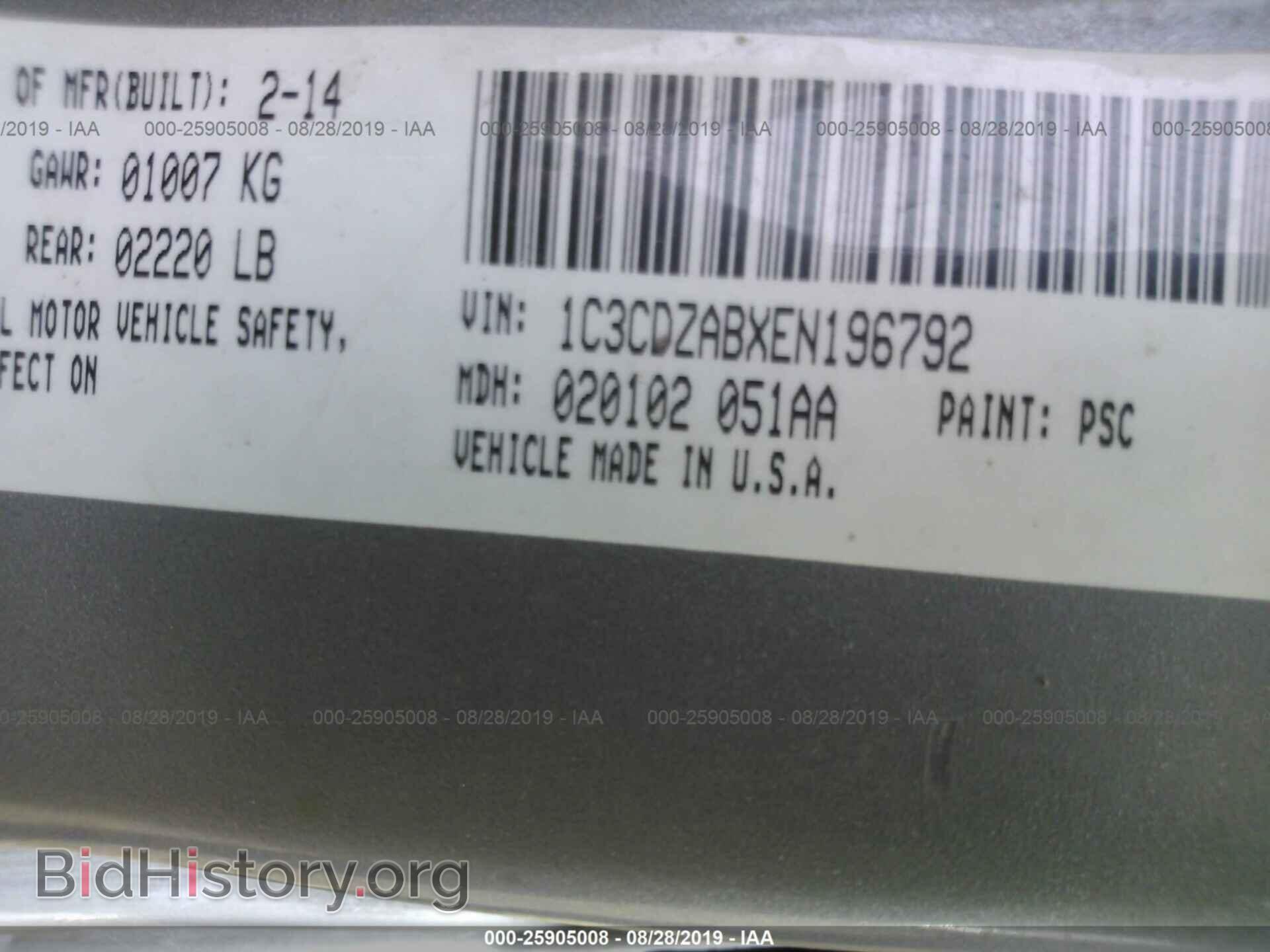2014 DODGE AVENGER - VIN: 1C3CDZABXEN196792 - Фото 9