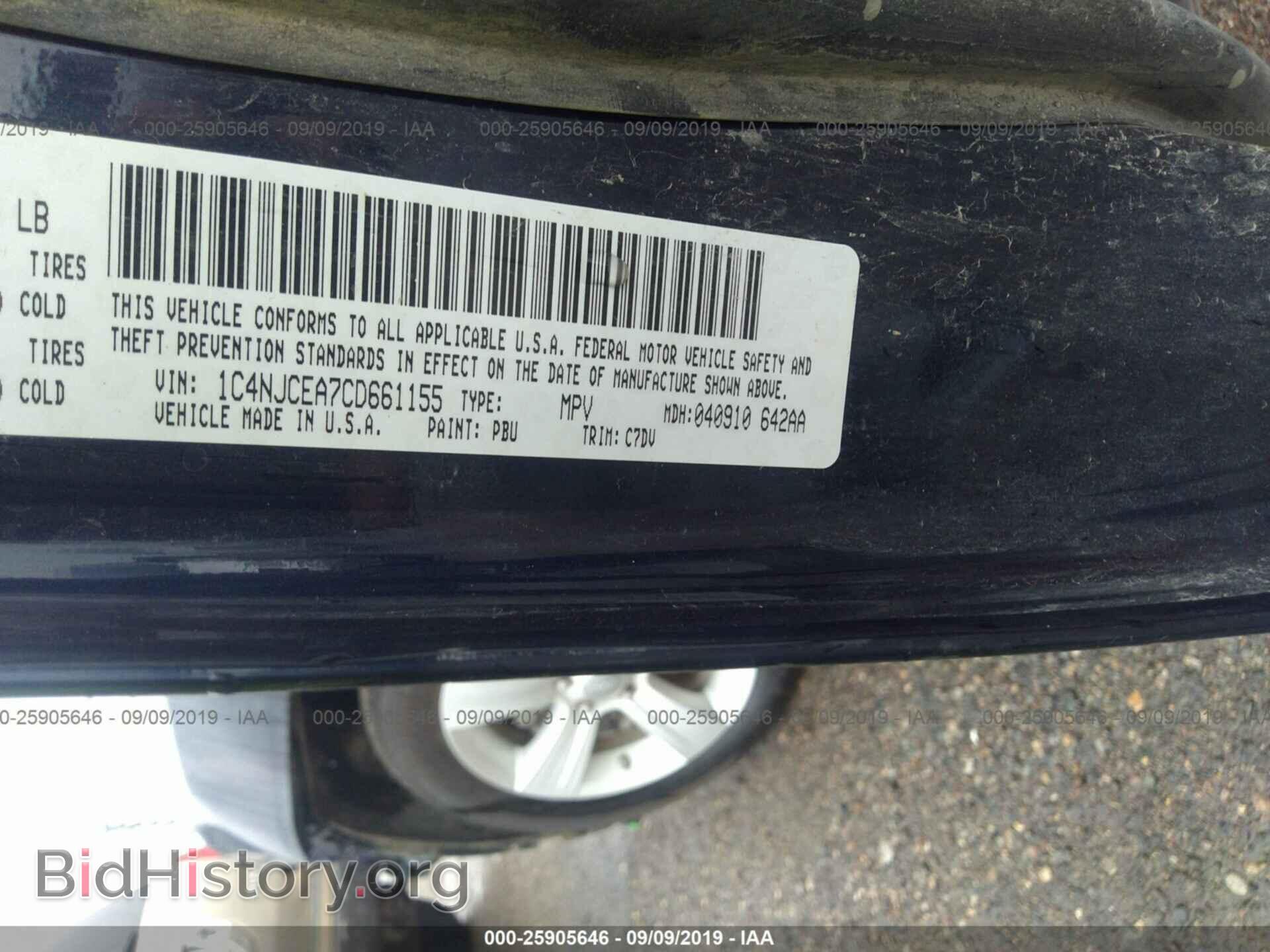 2012 JEEP COMPASS - VIN: 1C4NJCEA7CD661155 - Фото 9