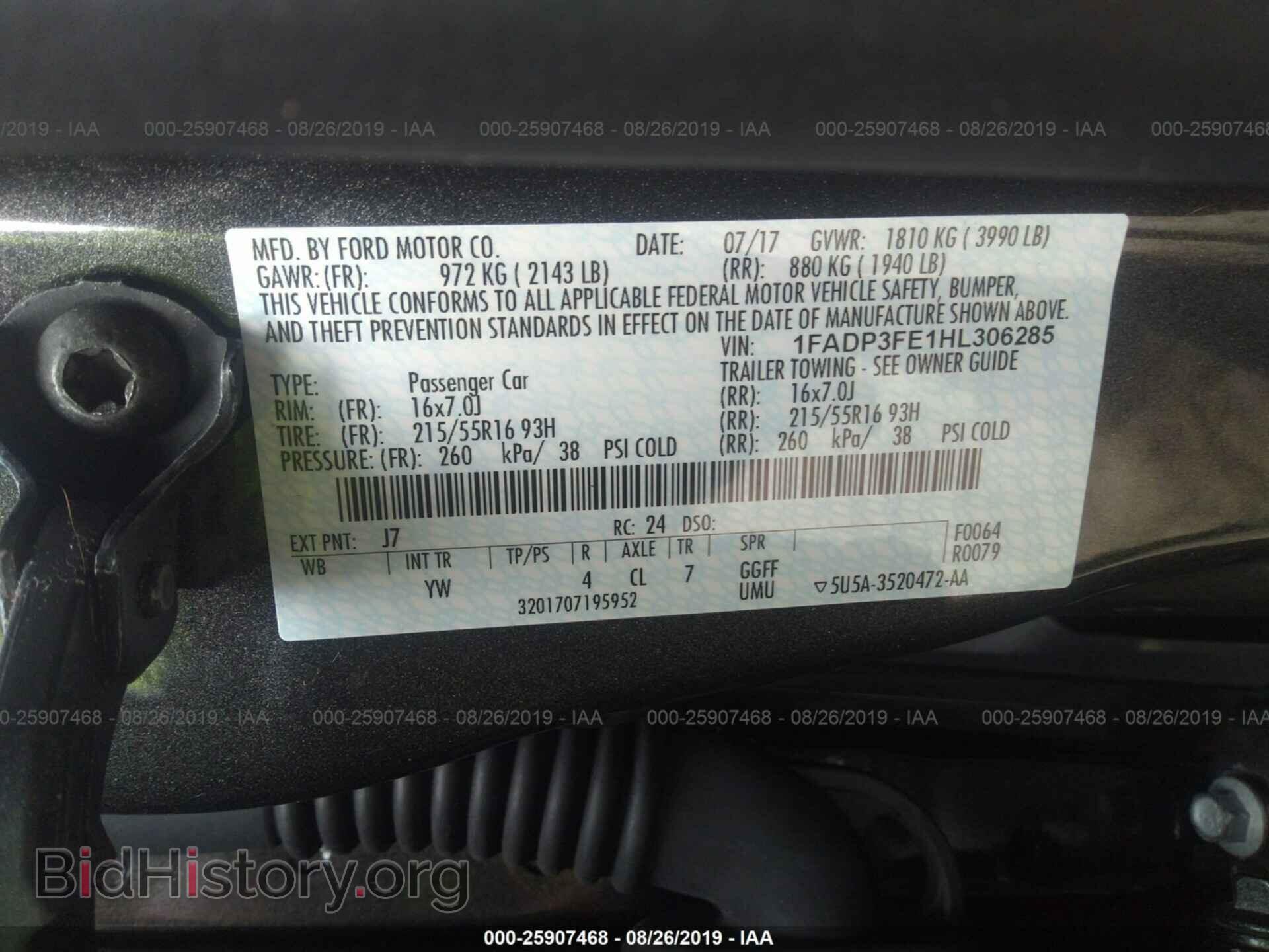 2017 FORD FOCUS - VIN: 1FADP3FE1HL306285 - Фото 9