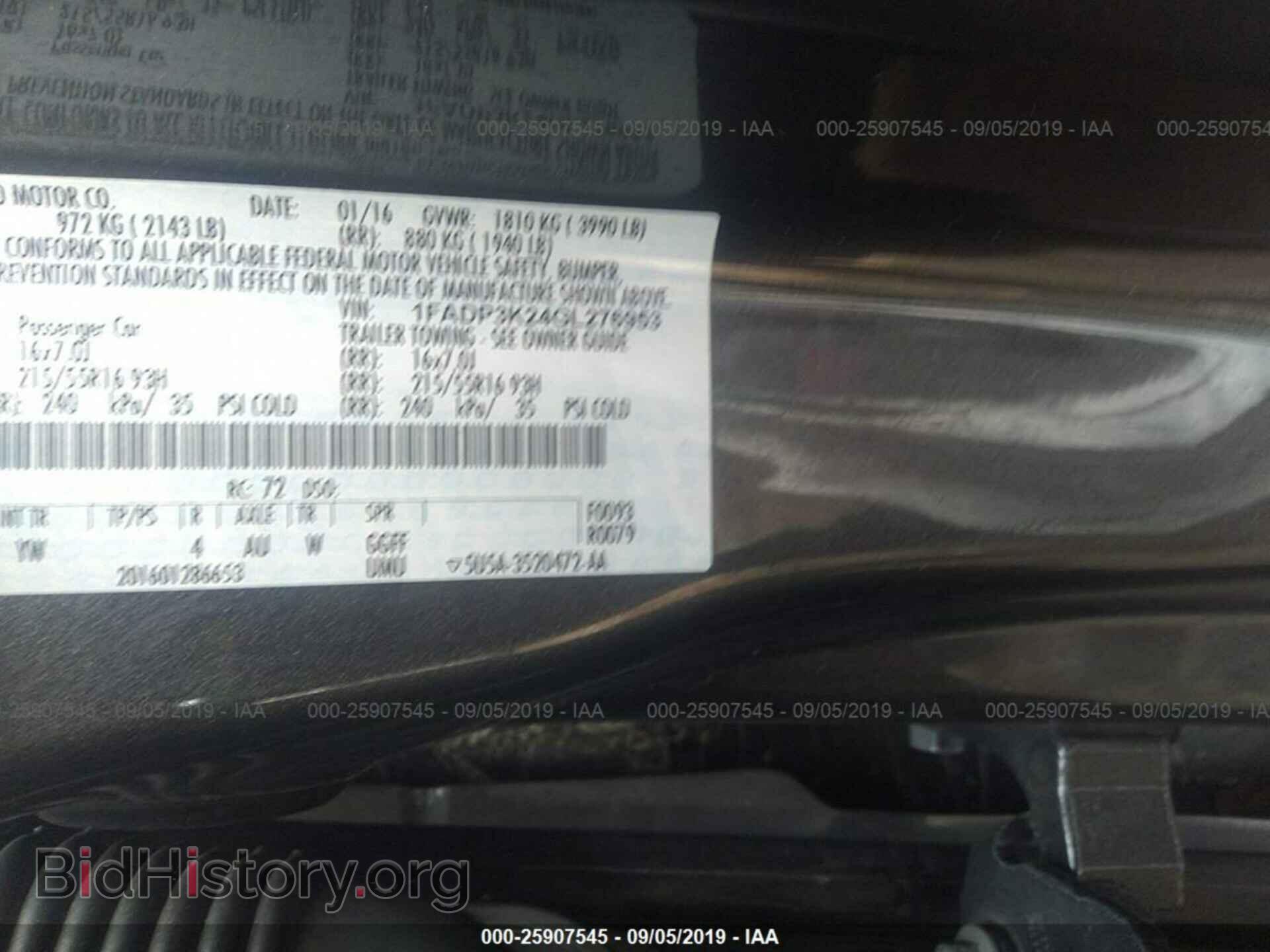 2016 FORD FOCUS - VIN: 1FADP3K24GL276953 - Фото 9