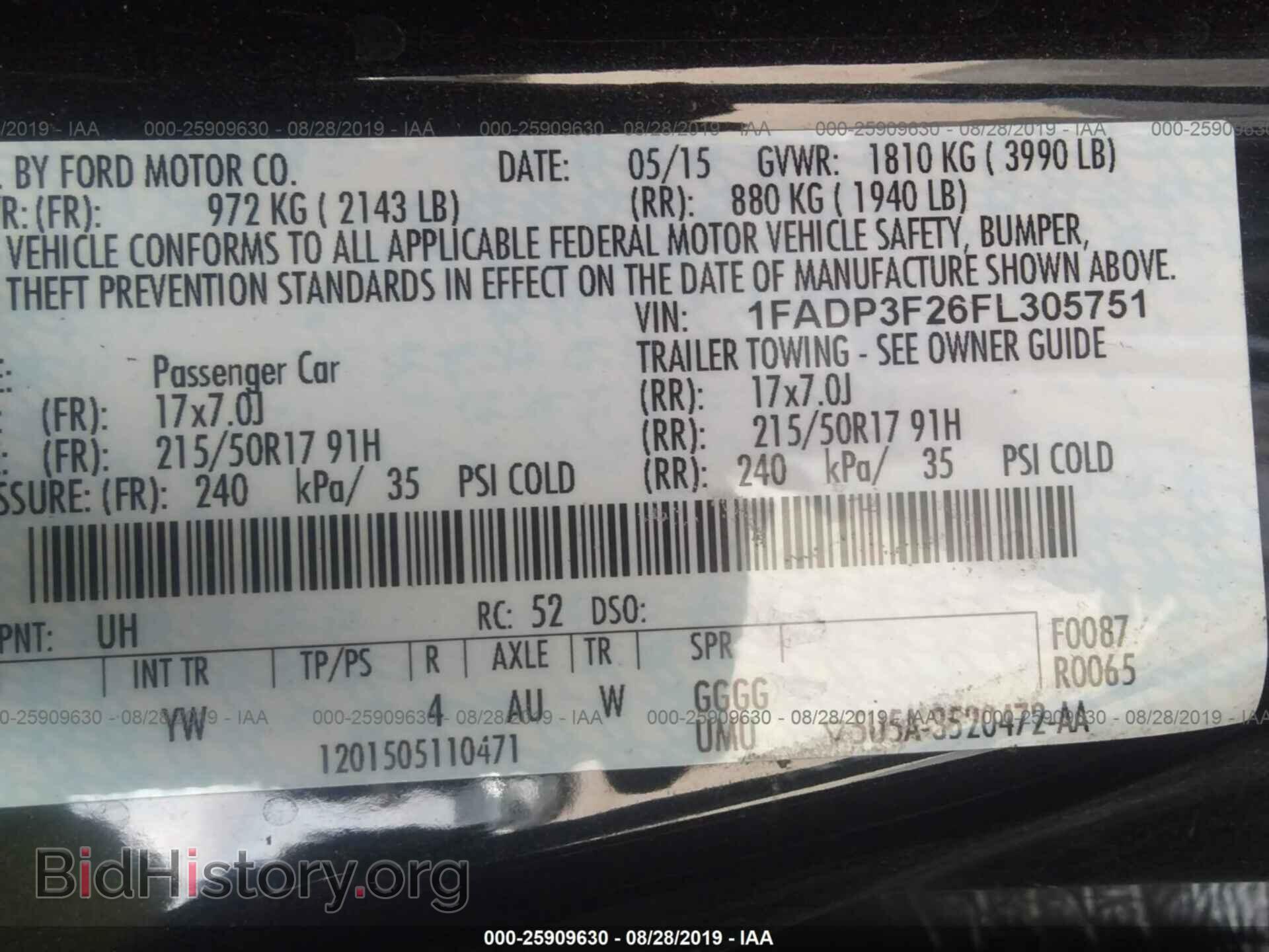 2015 FORD FOCUS - VIN: 1FADP3F26FL305751 - Фото 9