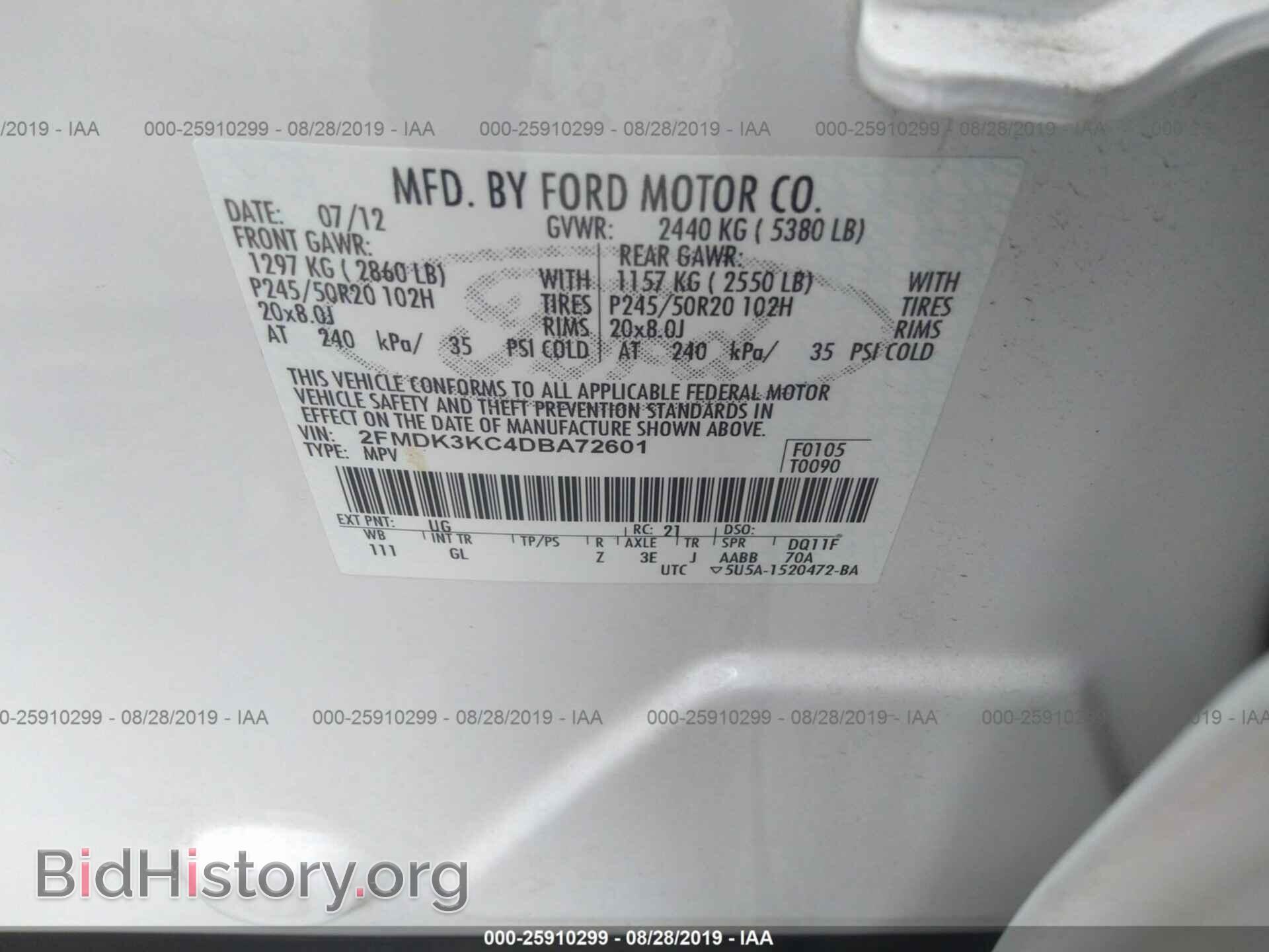 2013 FORD EDGE - VIN: 2FMDK3KC4DBA72601 - Photo 9