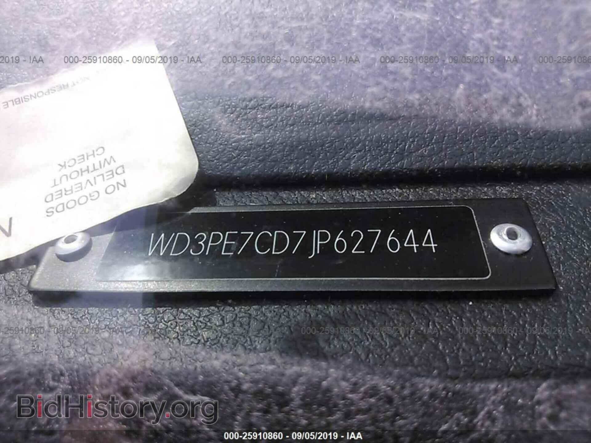 2018 MERCEDES-BENZ SPRINTER - VIN: WD3PE7CD7JP627644 - Фото 9