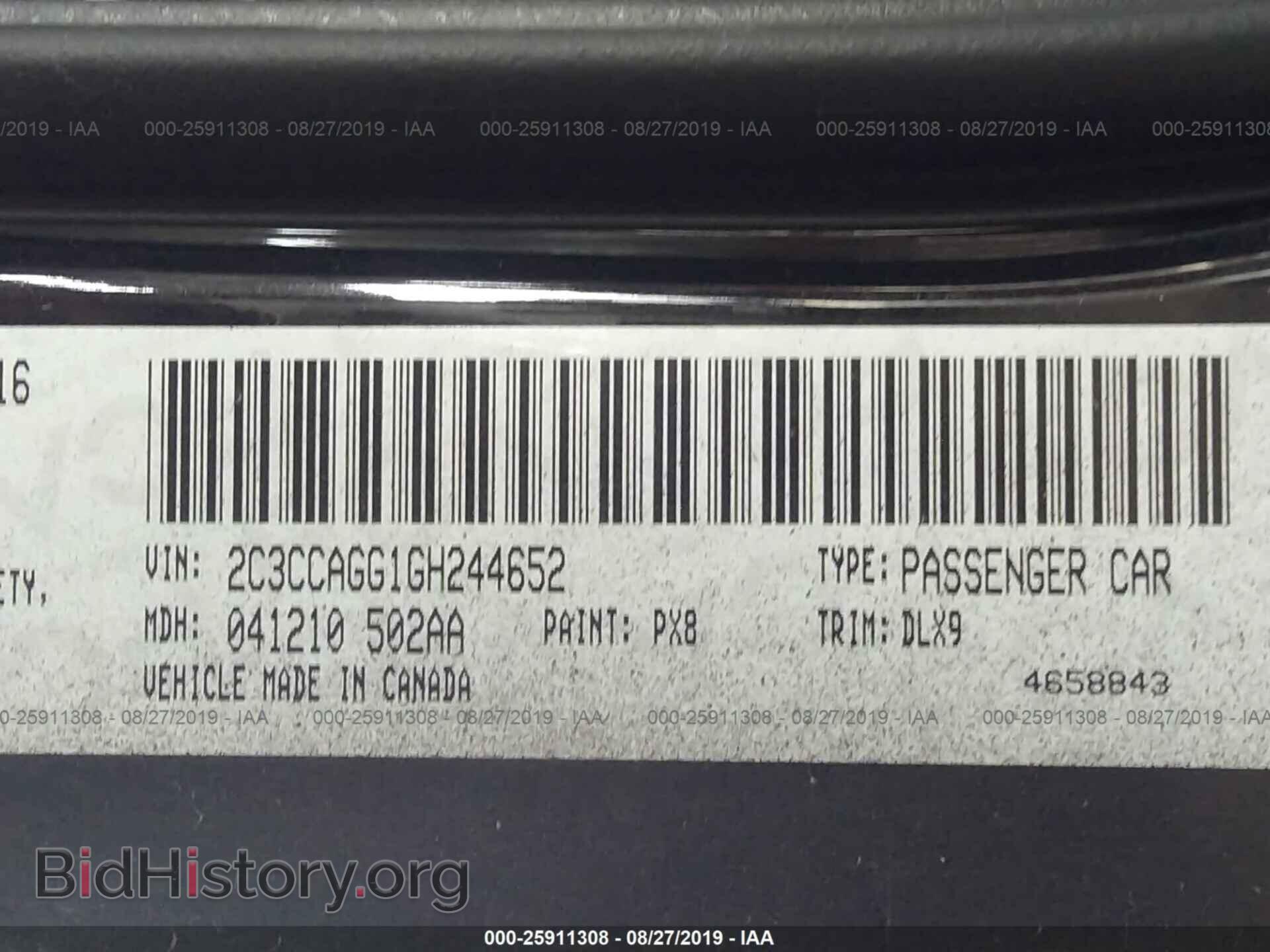 2016 CHRYSLER 300 - VIN: 2C3CCAGG1GH244652 - Фото 9