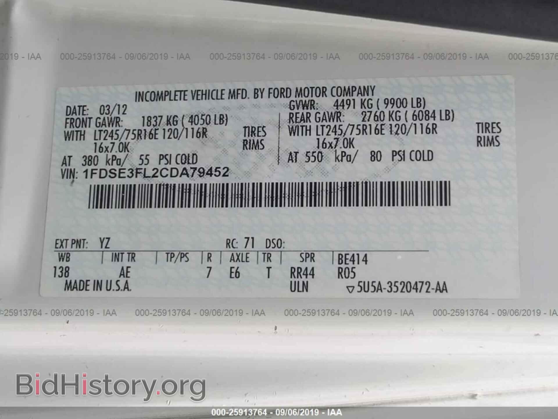 2012 FORD ECONOLINE - VIN: 1FDSE3FL2CDA79452 - Photo 9