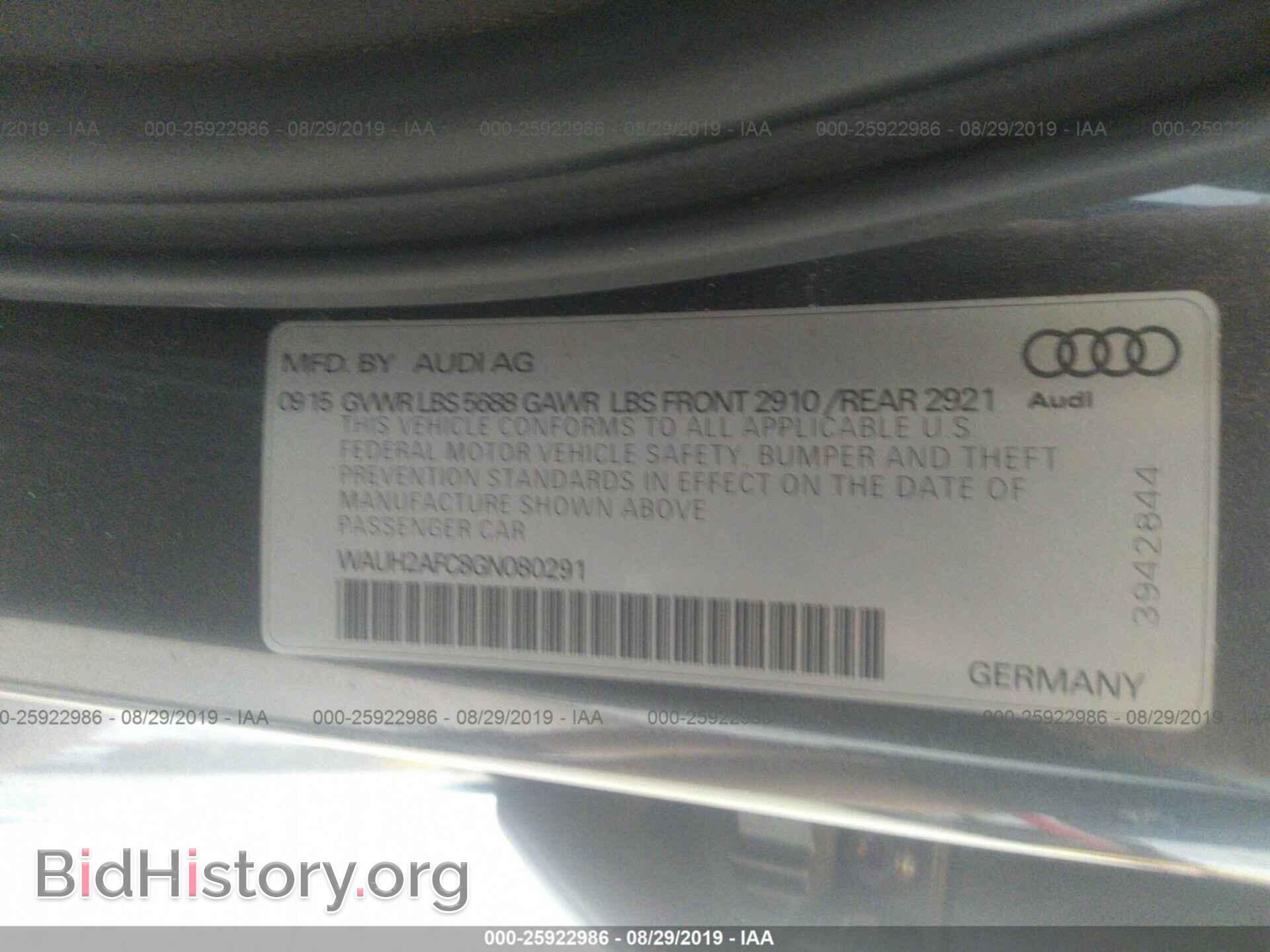 2016 AUDI S6 - VIN: WAUH2AFC8GN080291 - Photo 9