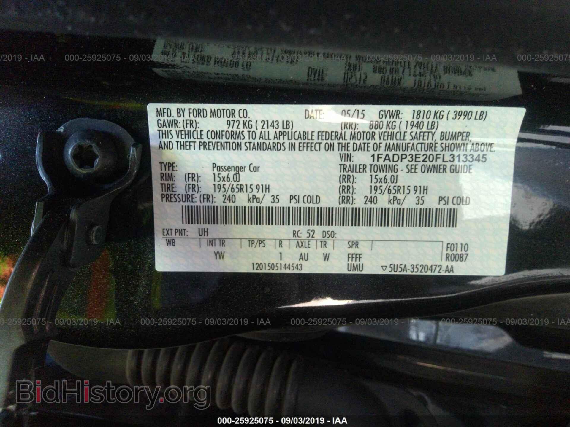 2015 FORD FOCUS - VIN: 1FADP3E20FL313345 - Фото 9