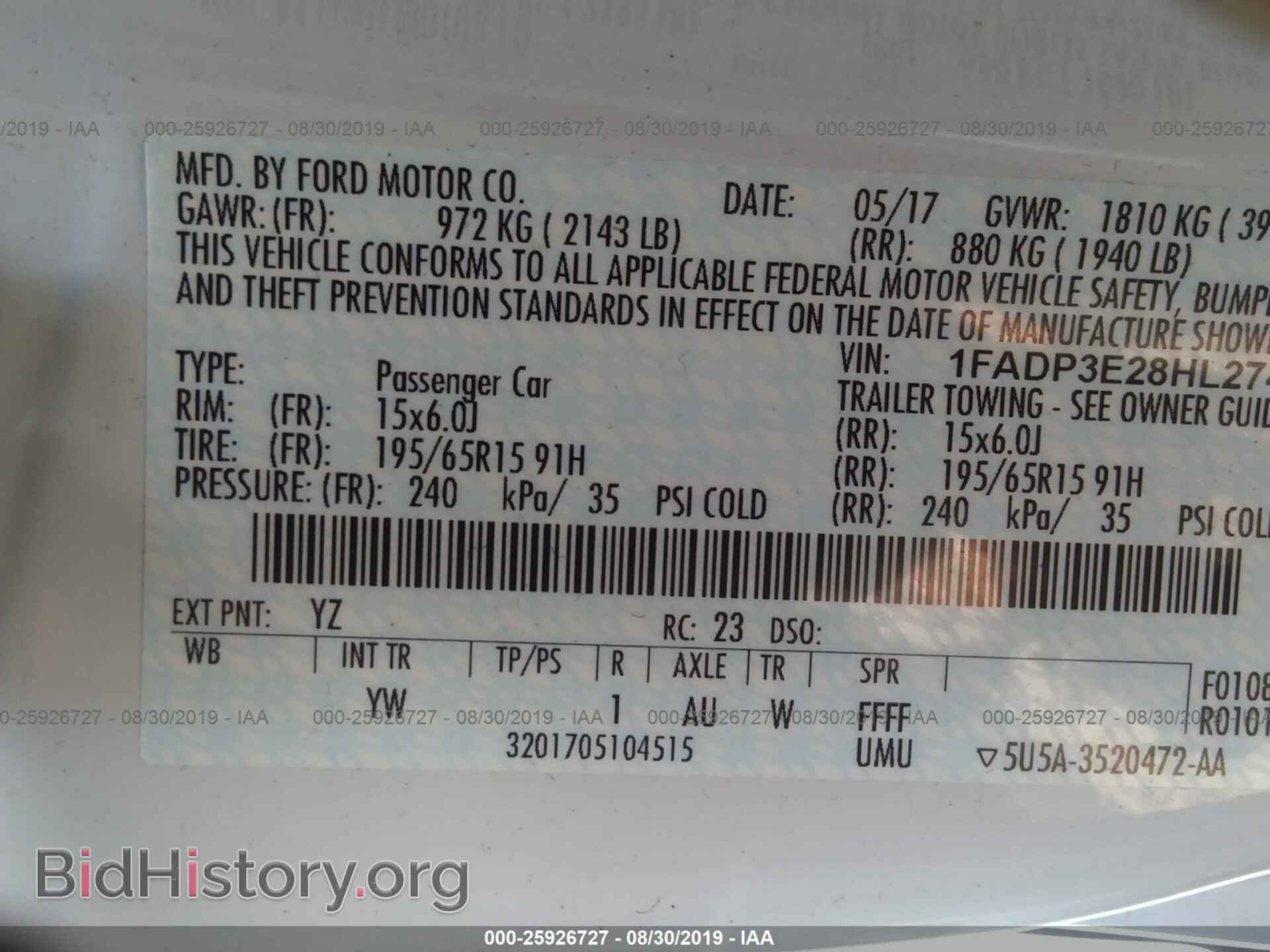 2017 FORD FOCUS - VIN: 1FADP3E28HL274863 - Photo 9