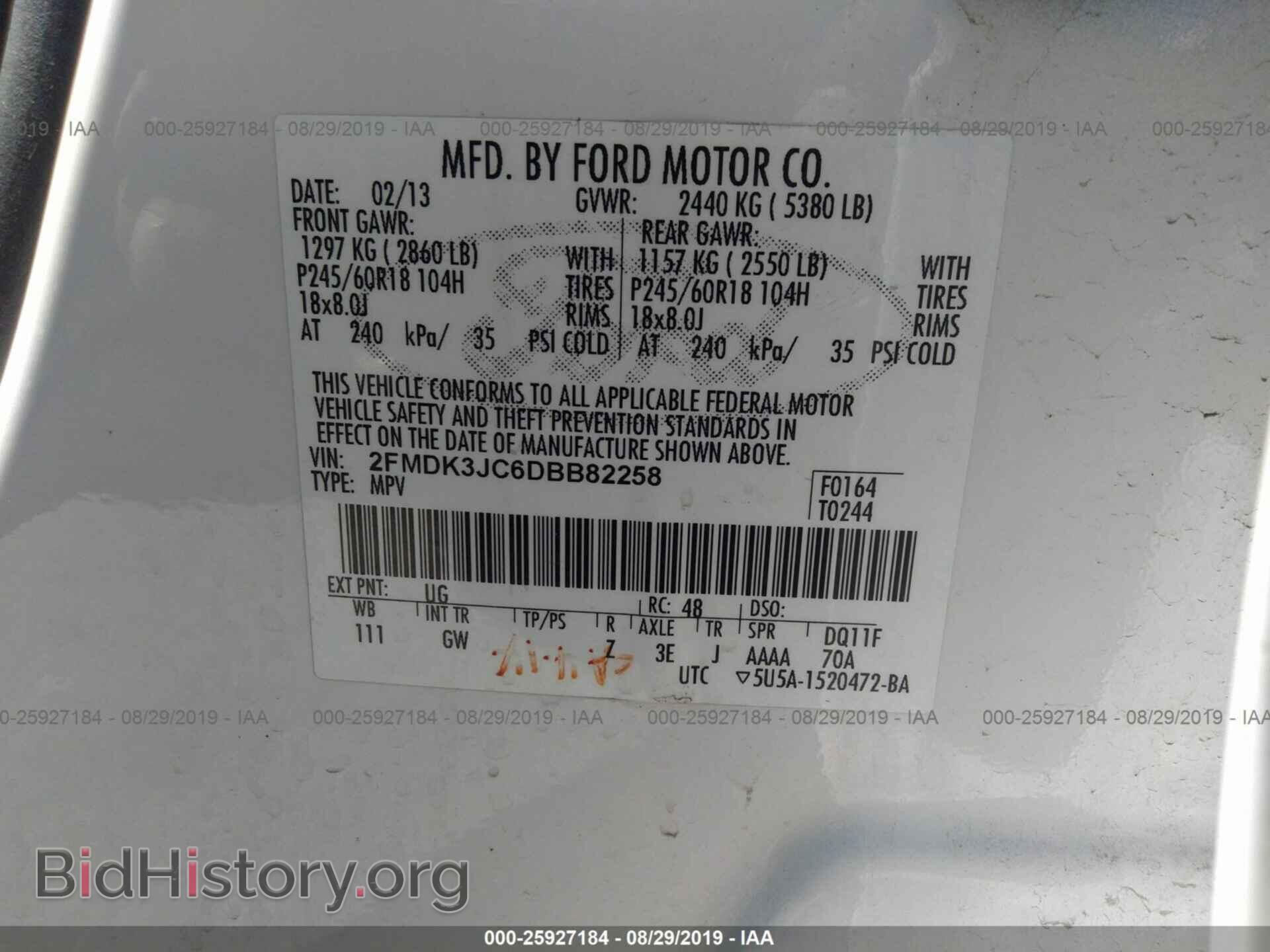 2013 FORD EDGE - VIN: 2FMDK3JC6DBB82258 - Photo 9
