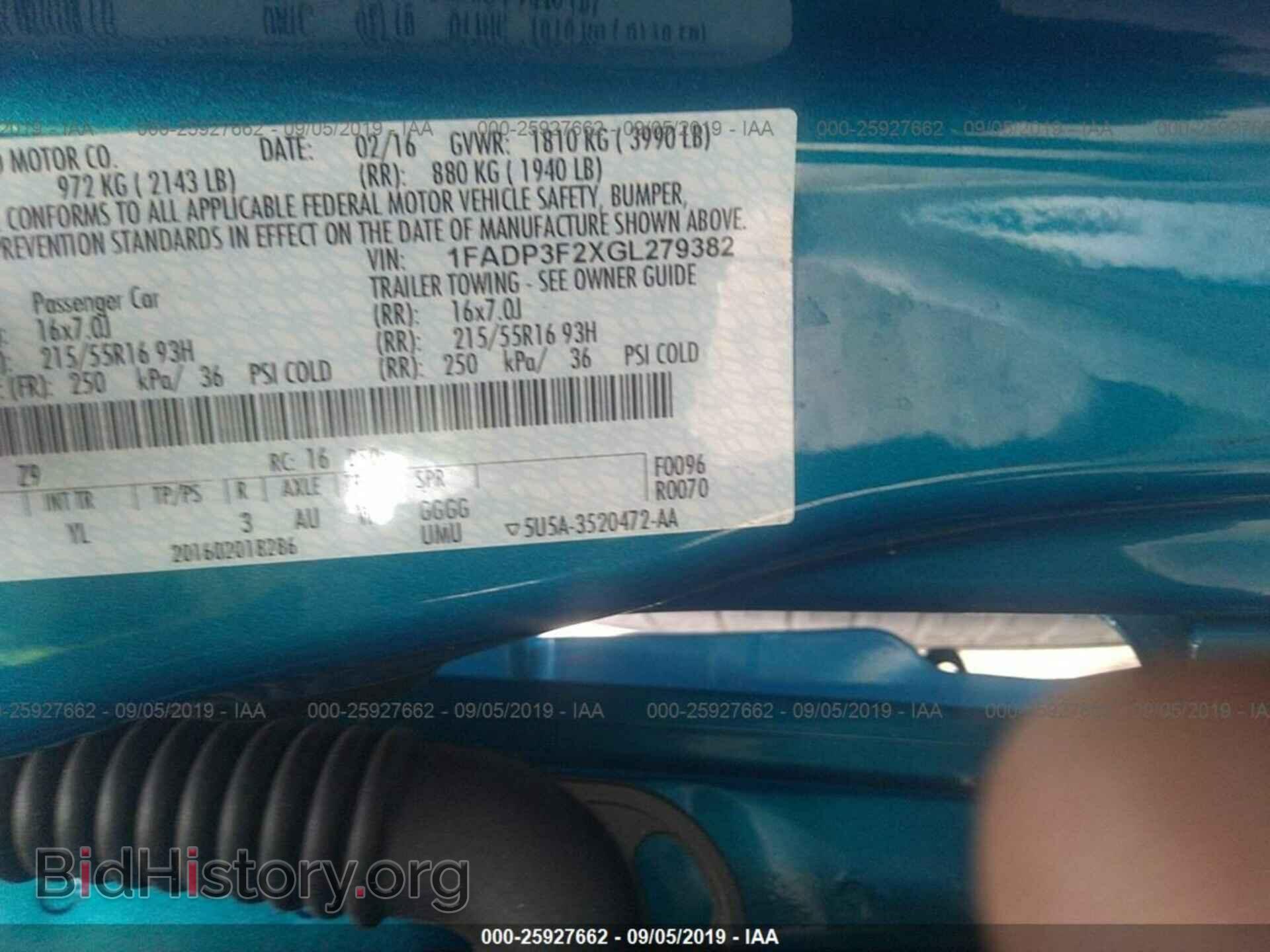 2016 FORD FOCUS - VIN: 1FADP3F2XGL279382 - Фото 9